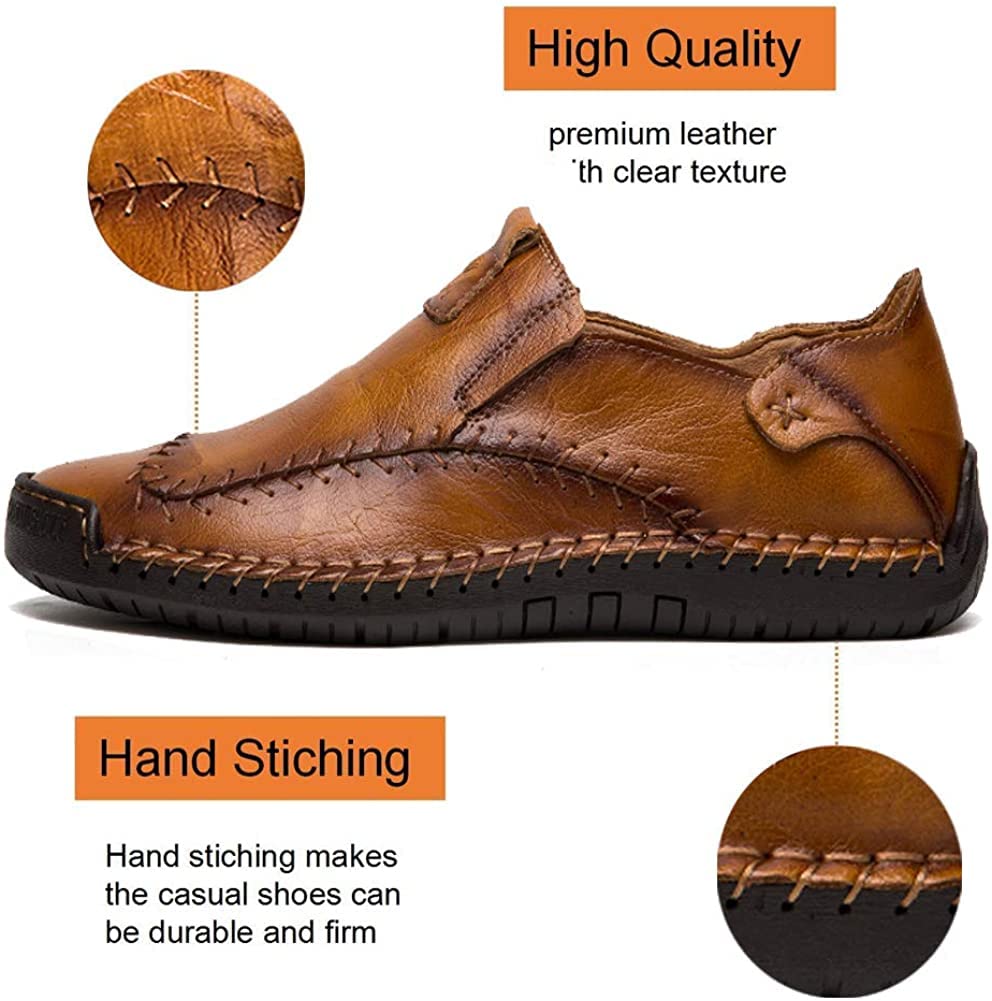 Men's Leather Loafers - Casual Dress Shoes for Driving, Penny Boat Moccasins & Oxford Slippers - Comfortable Walking Shoes for Work, Office & Daily Wear