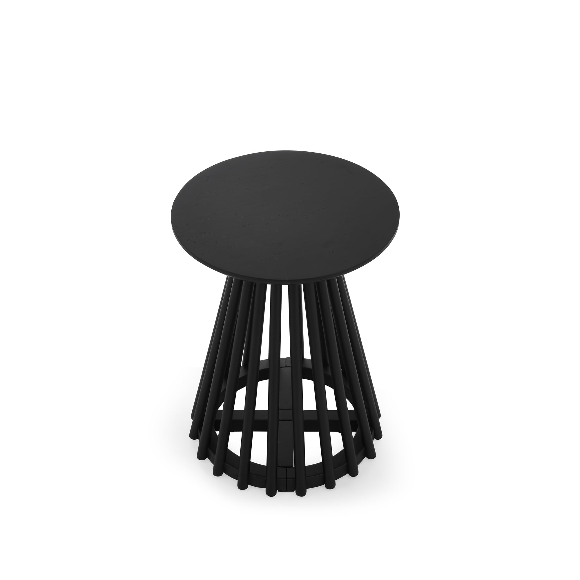 Modern Minimalist Round Coffee Table for Living Room - Black 15.8 Inch Sofa Side Table, Cocktail & Tea End Table with Easy Assembly - Perfect for Small Spaces, Apartments & Lounge Areas
