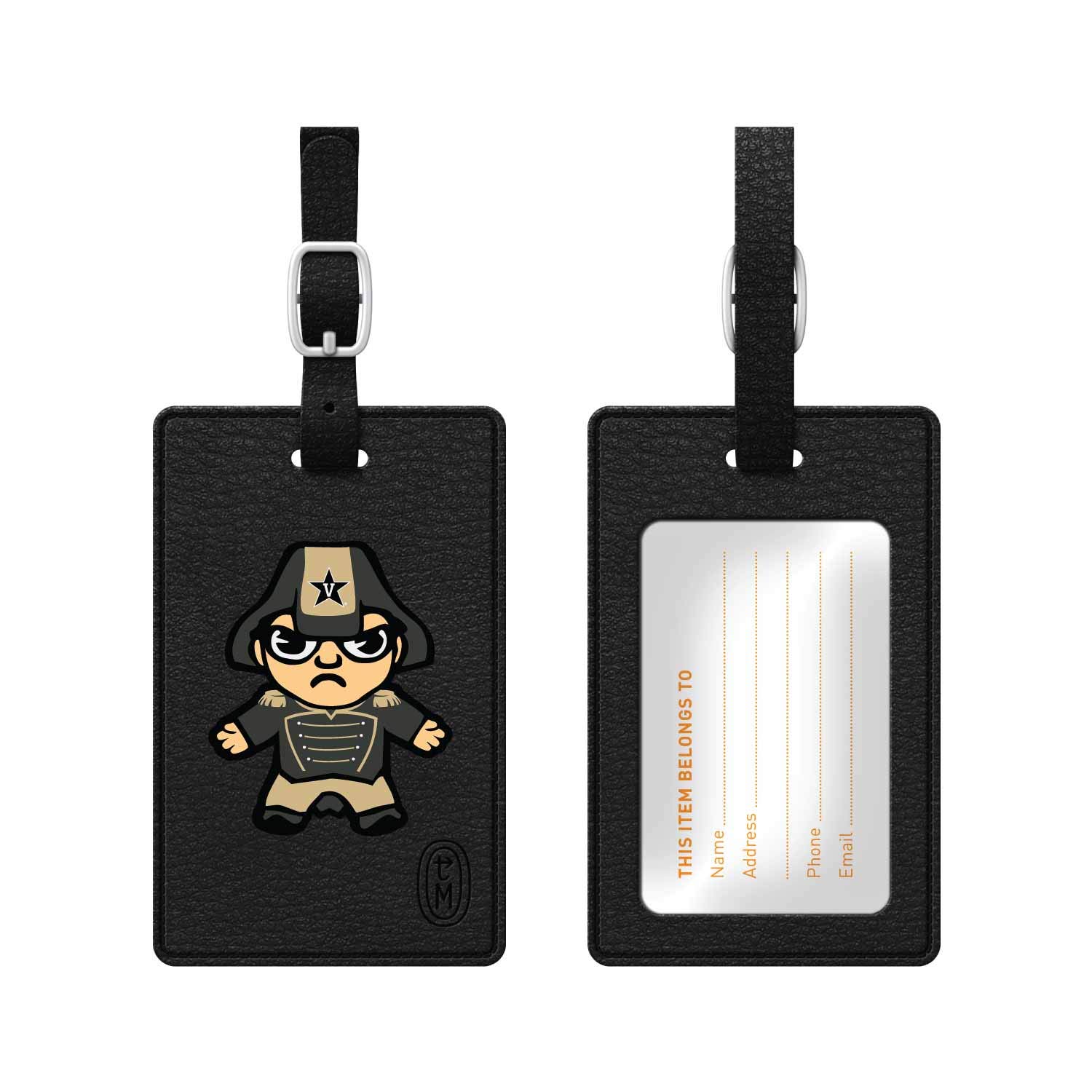 Vanderbilt University Faux Leather Luggage Tag - Durable Adjustable Travel ID Tag with Card Holder | Perfect for College Students, Alumni & Travel Enthusiasts | Great Gift for Graduation & Campus Life Accessories