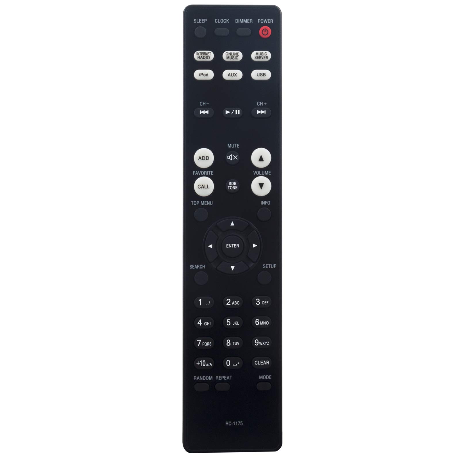 Original Remote Control Replacement for DENON CD Receiver DRA-N5 DRAN5 RCD-N5 RCDN5 RC1175 RC-1175 - Perfect for Home Theater & Audio System Setup