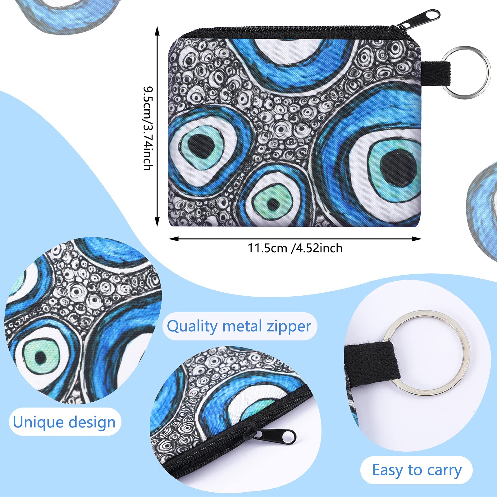10 Pack Small Boho Coin Purse with Zipper - Mini Wallet Change Pouch for Women & Girls - Perfect for Travel, Shopping, and Organizing Loose Change