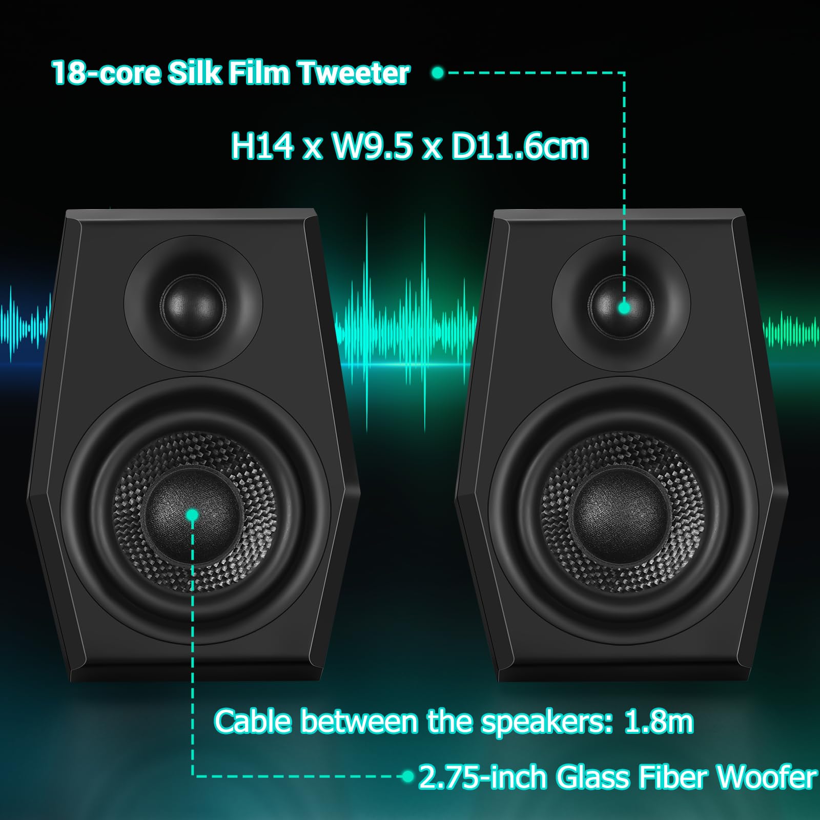 Sanyun SW209 36W PC Gaming Speakers with Built-in 24bit DAC - USB/Bluetooth/Aux Input - 3 EQ Sound Modes - RGB Lighting - for Desktop, Laptop, Mac, Monitor (Black) | Perfect for Gaming, Music, Movies & Home Office Setup