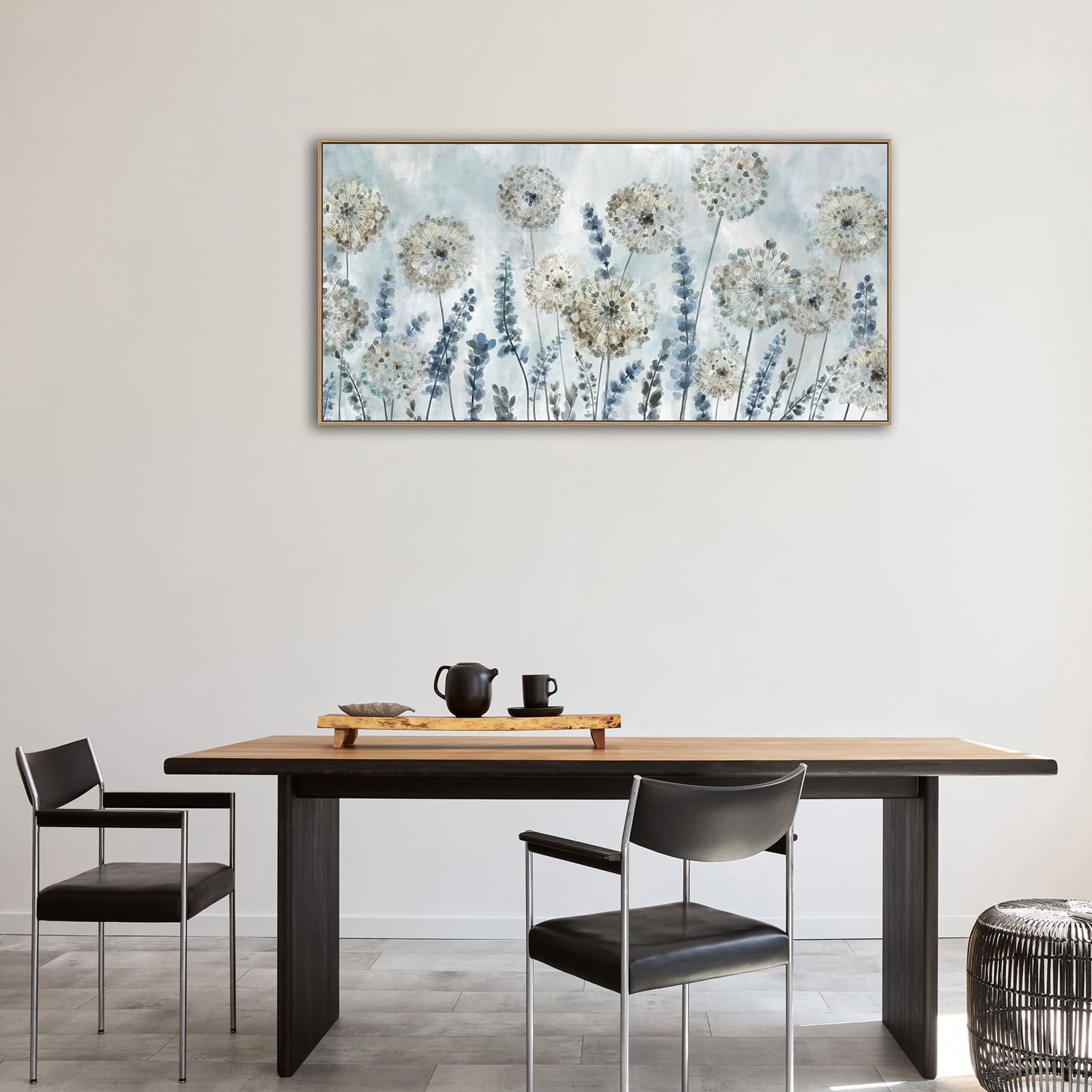 VEAEE Farmhouse Canvas Wall Art - Dandelion Flower Nature Abstract Grass Painting, 24