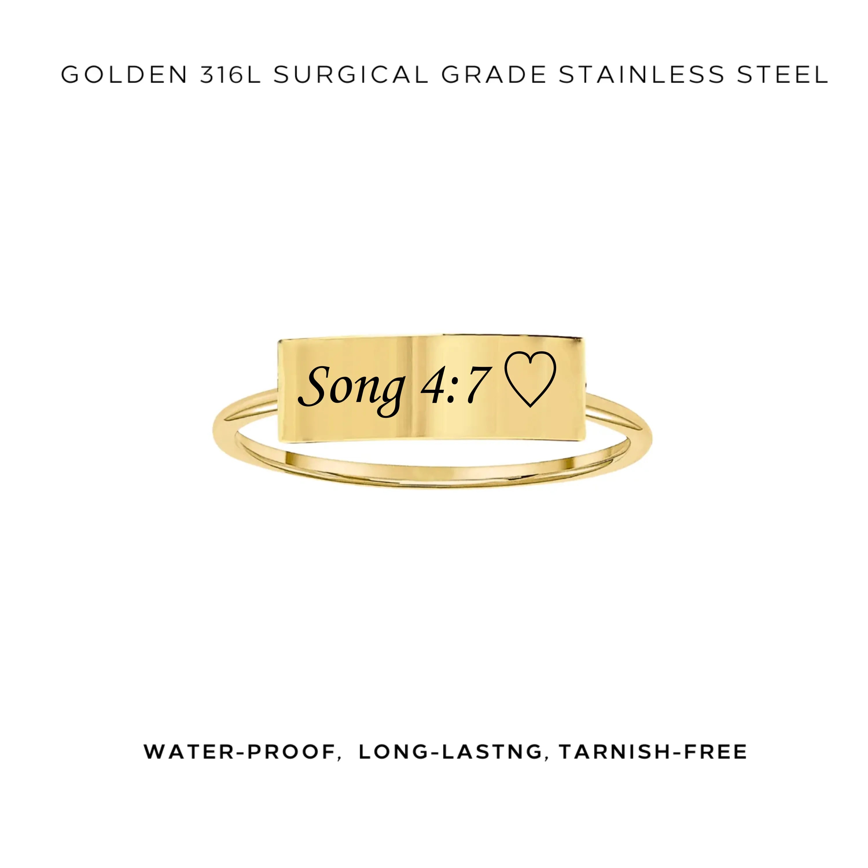 Personalized Engraved Rectangle Bar Ring - Custom Name & Date - $35.00 - Perfect for Anniversaries, Weddings & Gift Giving