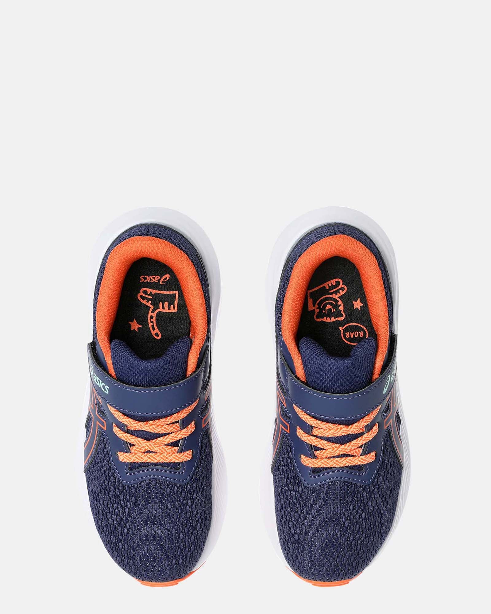 Pre Excite 10 Preschool Sneakers - Indigo Blue & Nova Orange Colorway | Comfortable Kids Shoes for School, Playground & Outdoor Activities
