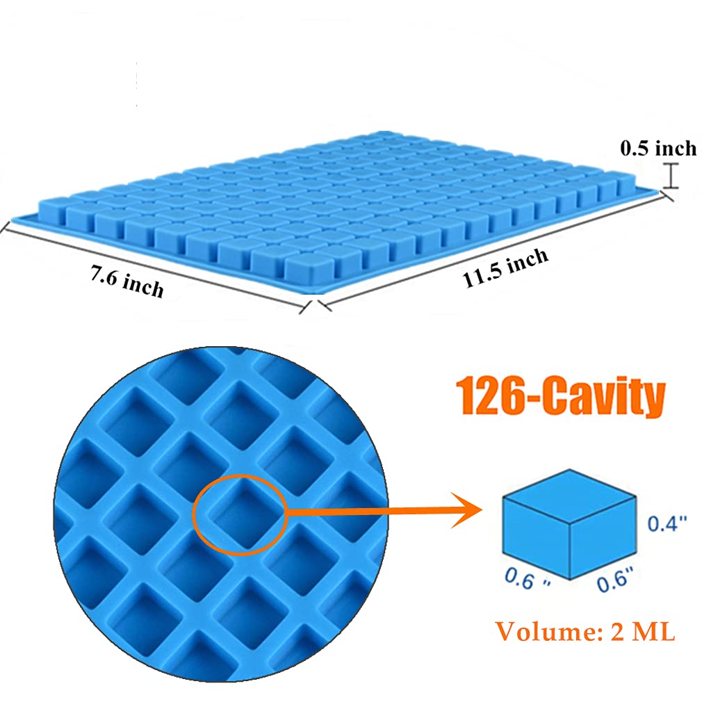 JOERSH Square Silicone Candy Molds - 252 Cavity for Hard Candy, Gummy, Caramels, Chocolate, Ganache & Ice Cubes - Perfect for DIY Desserts, Party Treats & Baking Decorations
