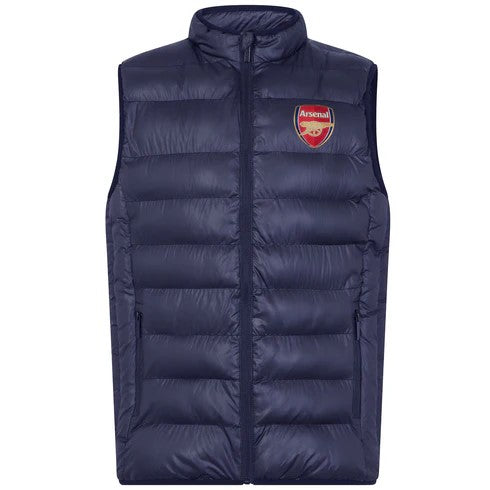 Arsenal Official Men's Padded Gilet Vest - Lightweight Quilted Jacket for Football Fans & Outdoor Activities