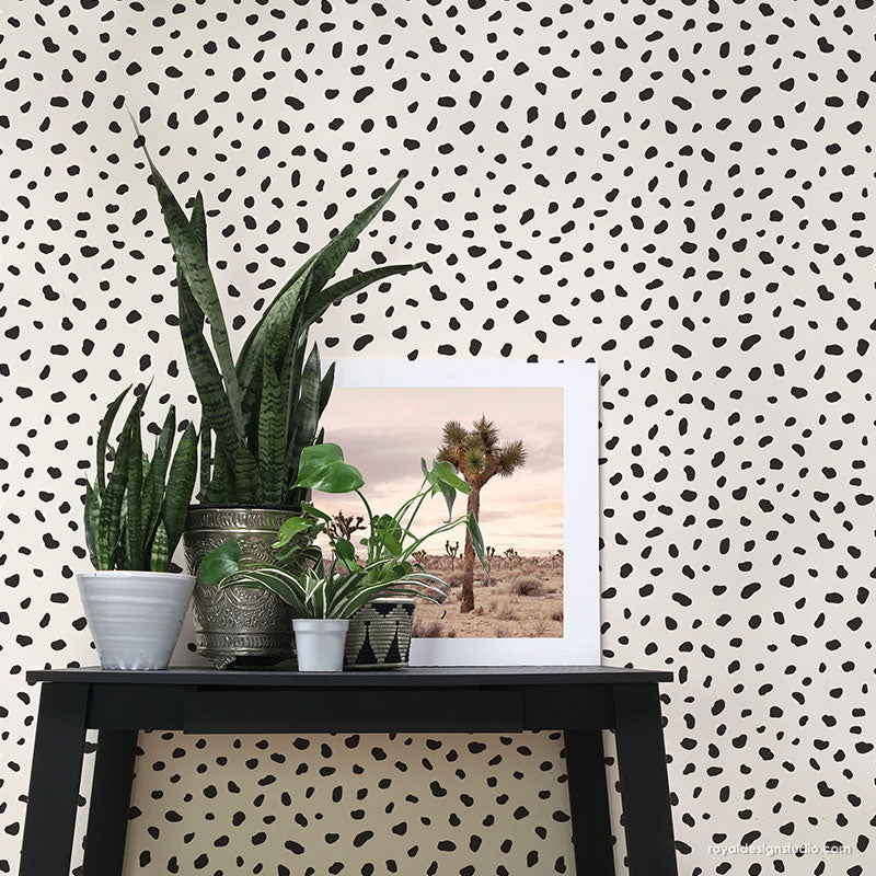 Cheetah Spots Wall Stencil - Reusable DIY Painting Template for Home Decor, Kids Room & Nursery - Create Wild Animal Prints on Walls, Furniture & Crafts