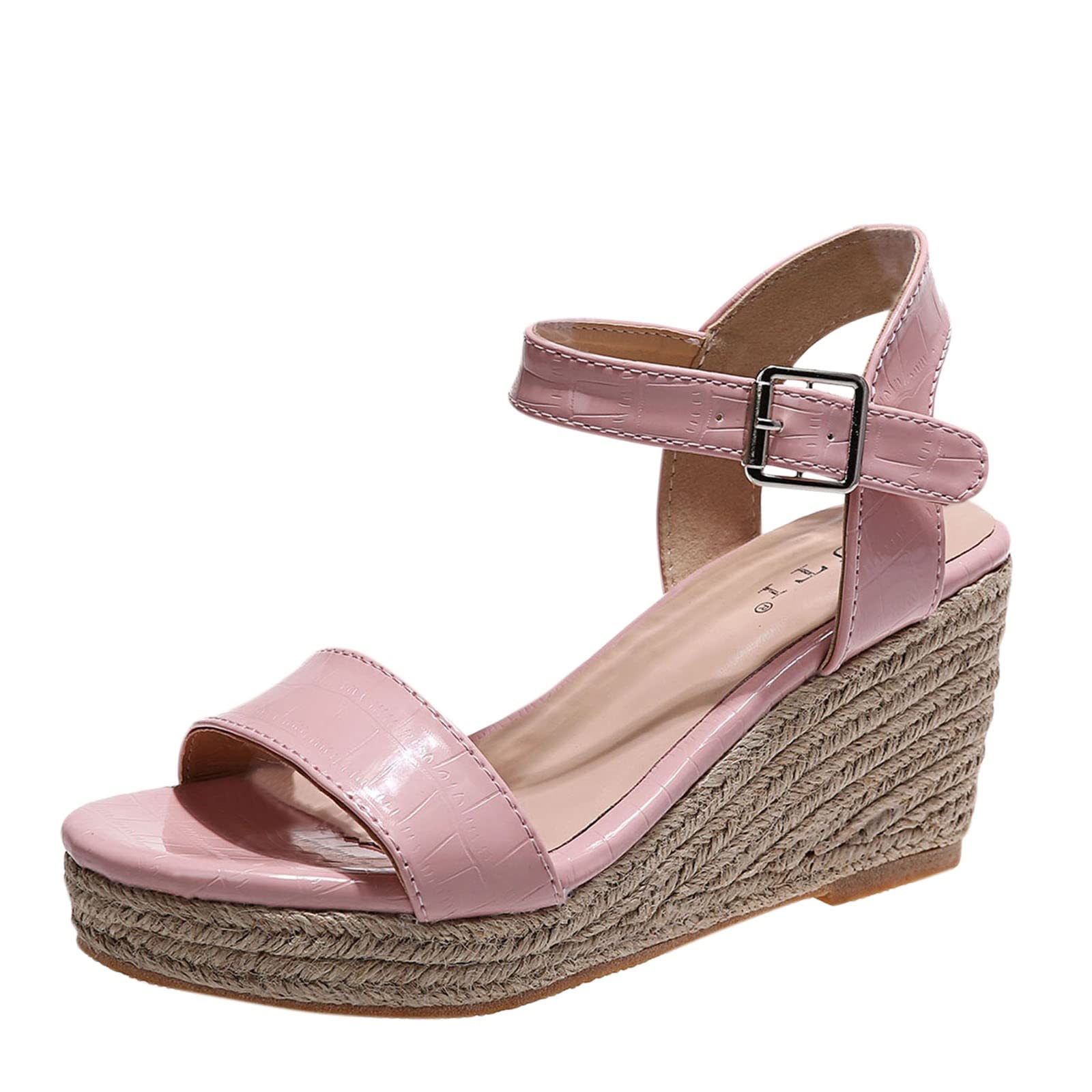 Women's Summer Slippers & Fashion Sandals - Breathable Espadrille Wedges with Animal Print & Buckle Design for Spring/Summer - Perfect for Beach, Vacation, and Casual Outfits