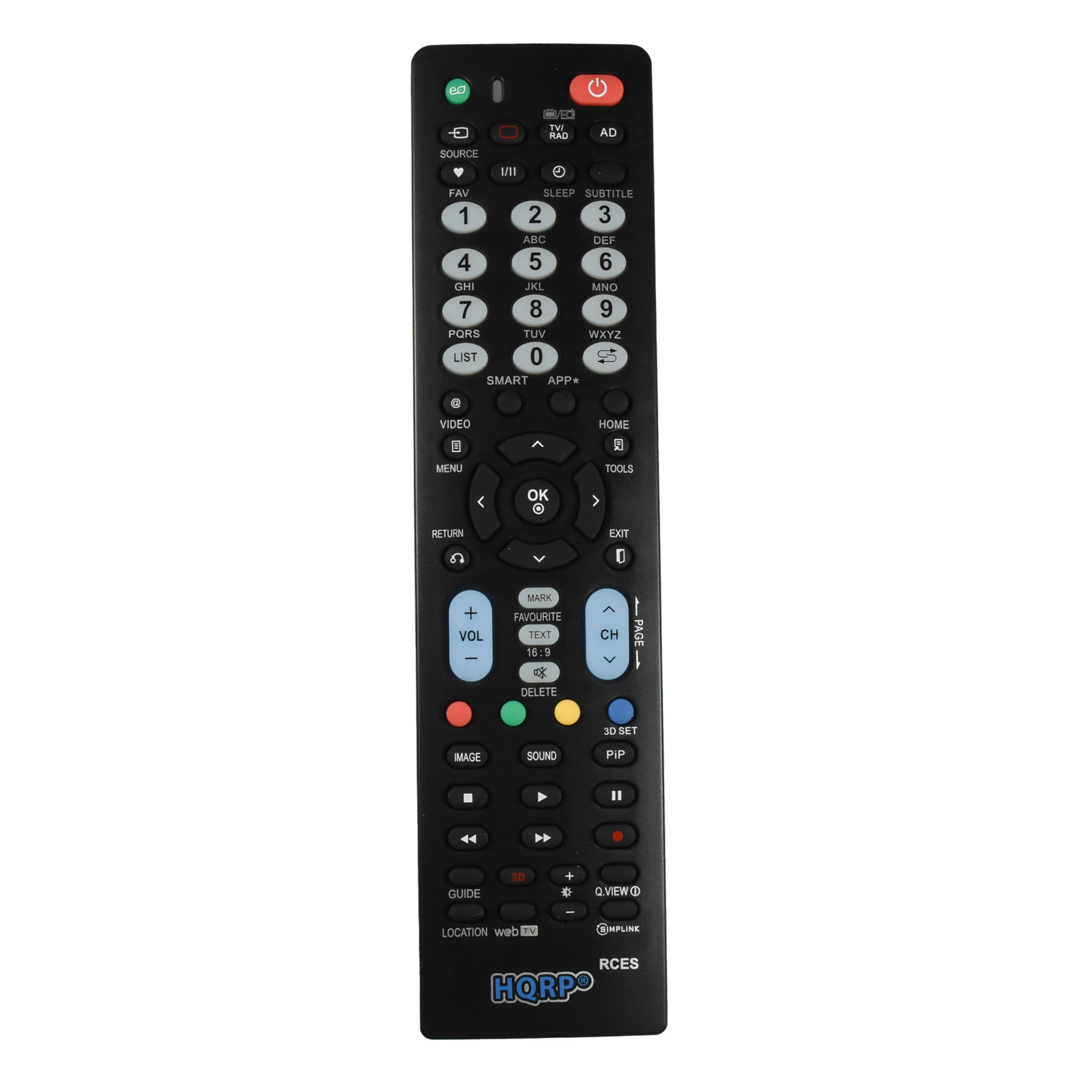 HQRP Universal Remote Control Compatible with LG 42PM1M 42PM3MV 42PM4M 42PC1DA 42PC3D Series LCD LED HD Smart TVs - Works with 1080p, 3D & 4K Ultra HD TVs - Perfect for Home Theater & Entertainment Systems