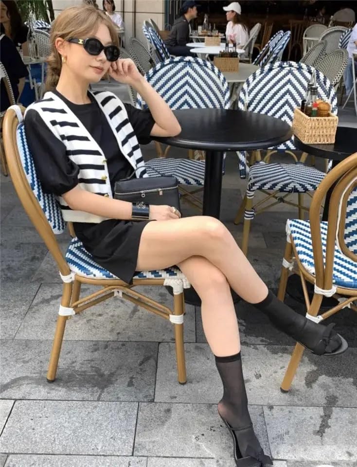 Women's Old Money Aesthetic Cropped Knit Sweater Vest - Striped V-Neck Tank Top for Women | Perfect for Layering, Office Wear & Vintage Fashion Outfits