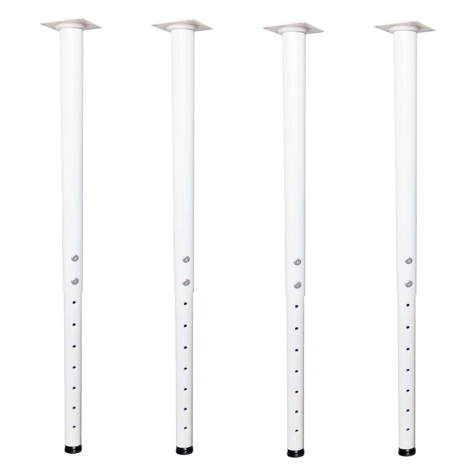 Adjustable Table Legs 22-36 inch (55-90cm) - Heavy Duty Metal Desk Legs Ø42/38mm with Screws - Telescopic Legs for DIY Desk, Workbench, RV, Home & Office - Perfect for Standing Desks, Craft Tables & Home Office Setup (4pcs, White)