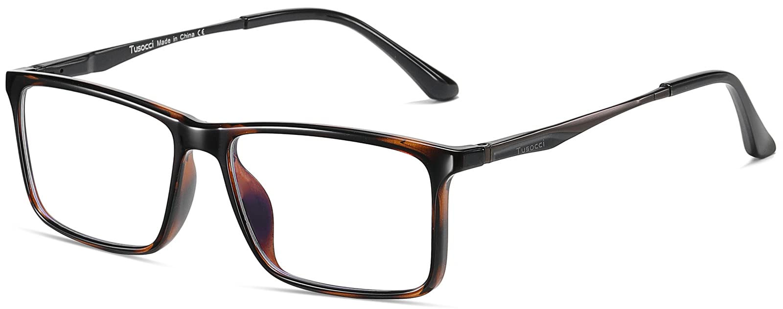 Tusocci Blue Light Blocking Glasses for Computer, Gaming & Phone Use - Anti Eyestrain & UV Protection Glasses with Case - Perfect for Office Work, Online Classes & Nighttime Screen Use