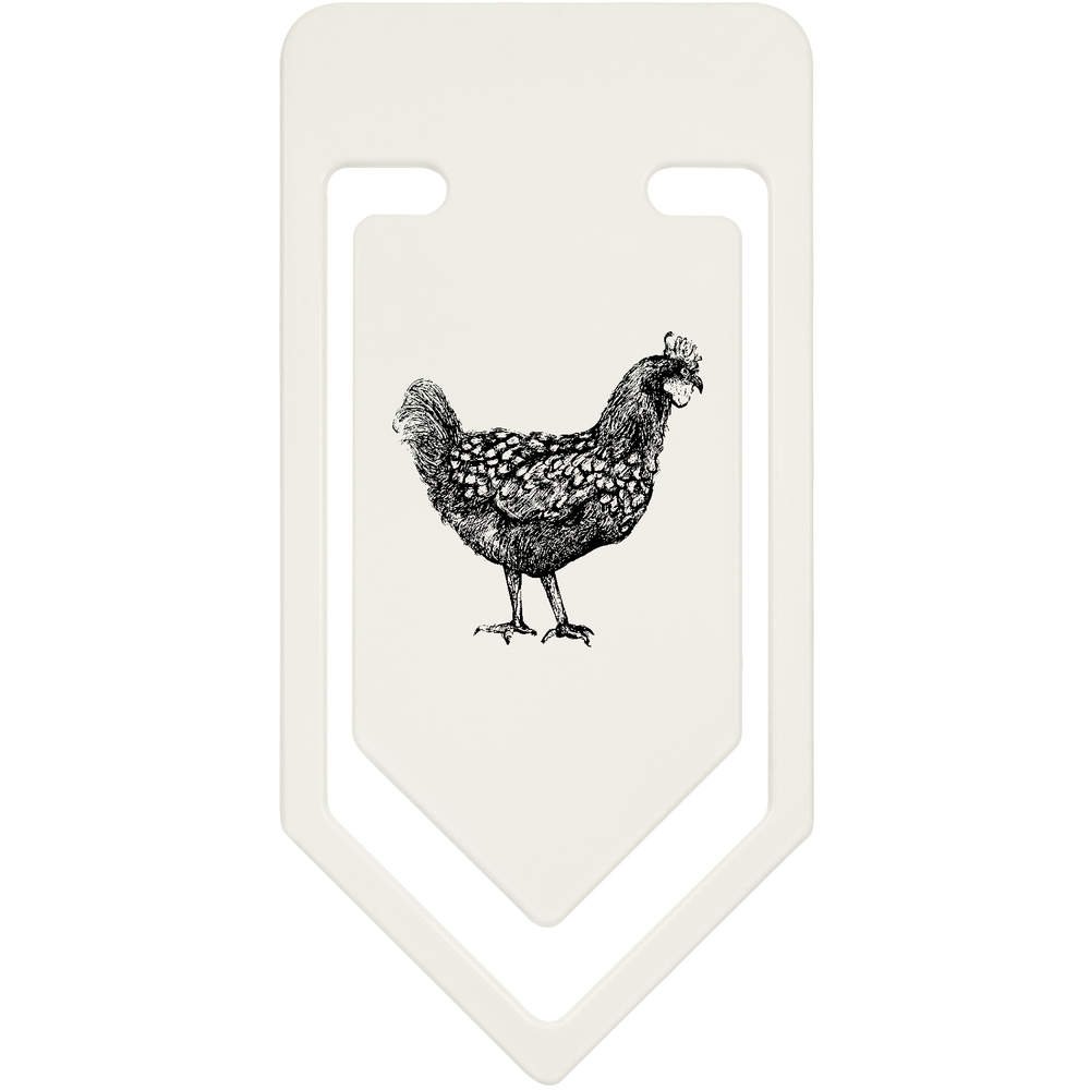 Azeeda 91mm Large Plastic Paper Clip - Standing Chicken Design (CC00024619) | Perfect for Office Organization, School Supplies & Document Clamping