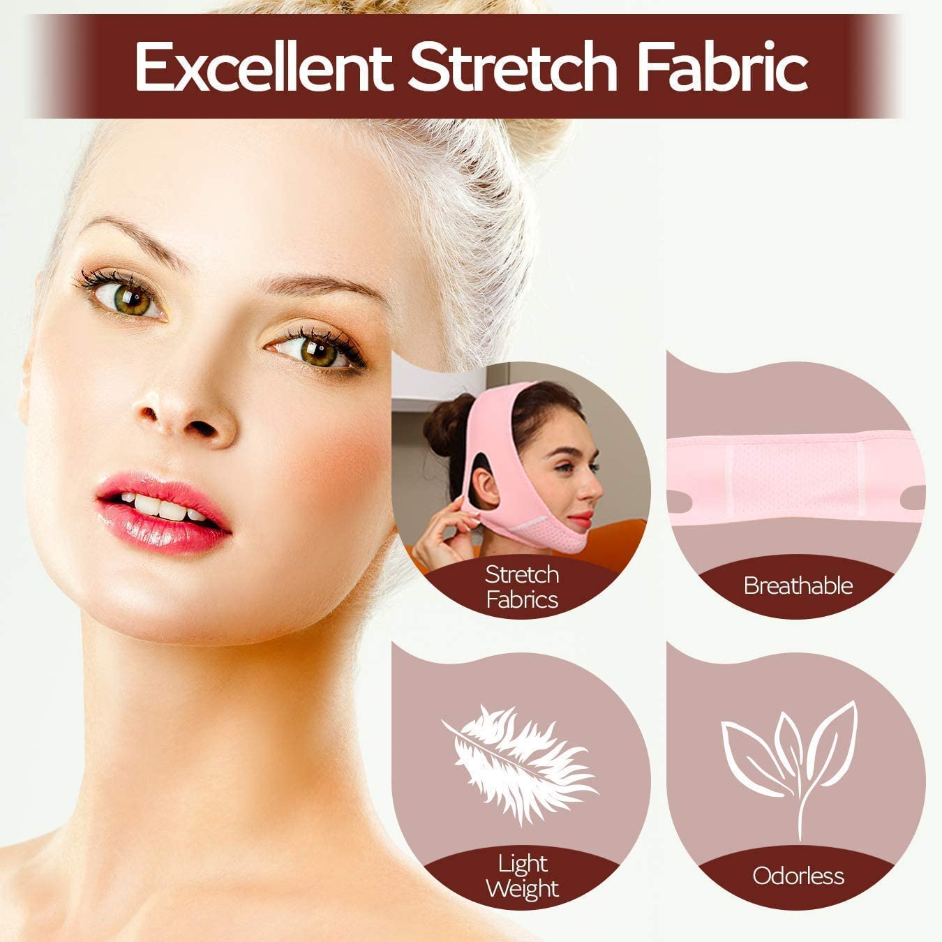 V Line Lifting Mask for Double Chin Reduction - Face Slimming Belt & Chin Strap for Women - Anti-Aging Skin Tightening Face Lift Tape for Sagging Skin Prevention | Perfect for Home Spa, Self-Care Routine & Beauty Treatments