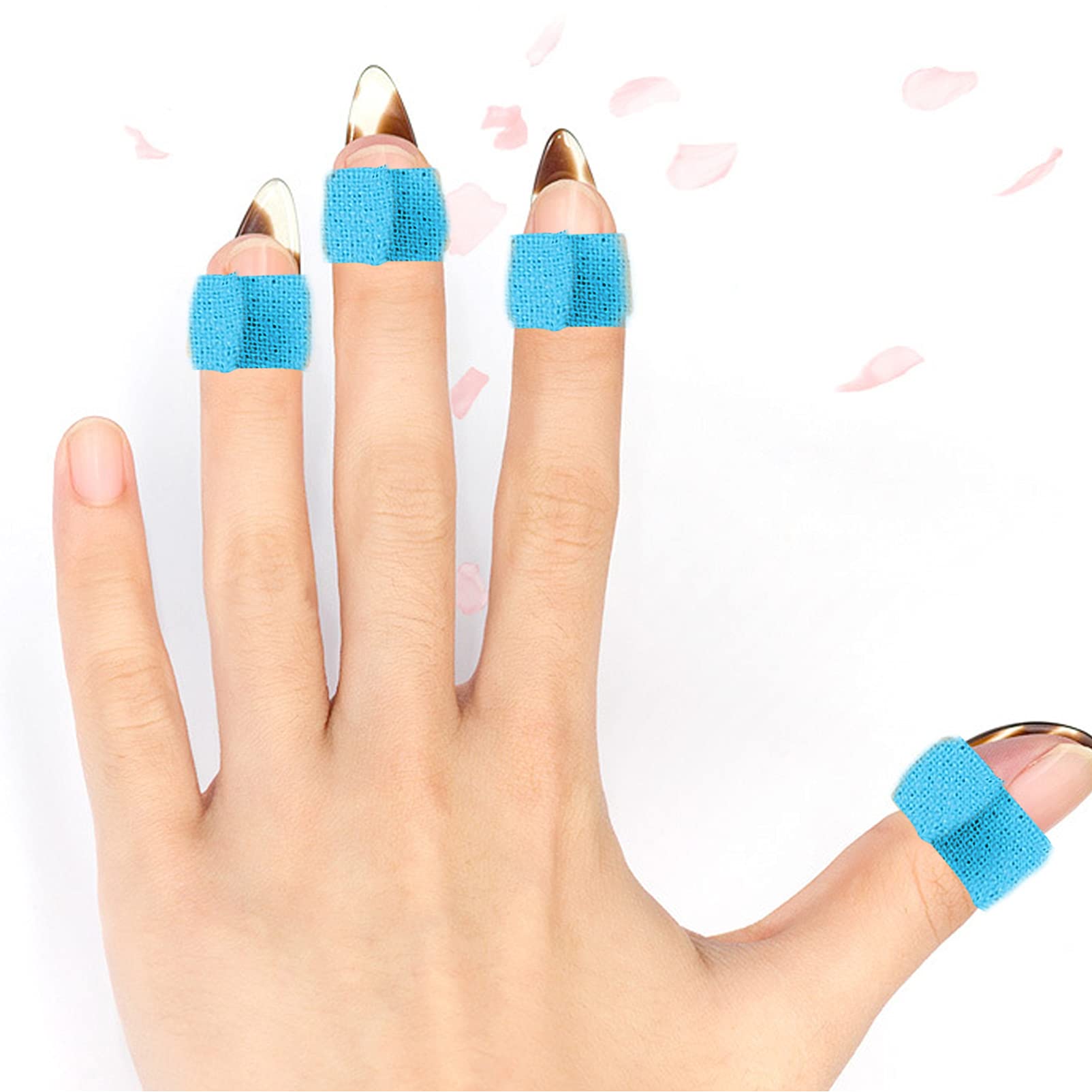 10 Rolls Cotton Athletic Tape for Guzheng, Guitar & Zither - Skin-Friendly Adhesive Finger Tape for String Instruments (Sky Blue) - Perfect for Musicians, Sports Injury Protection & First Aid