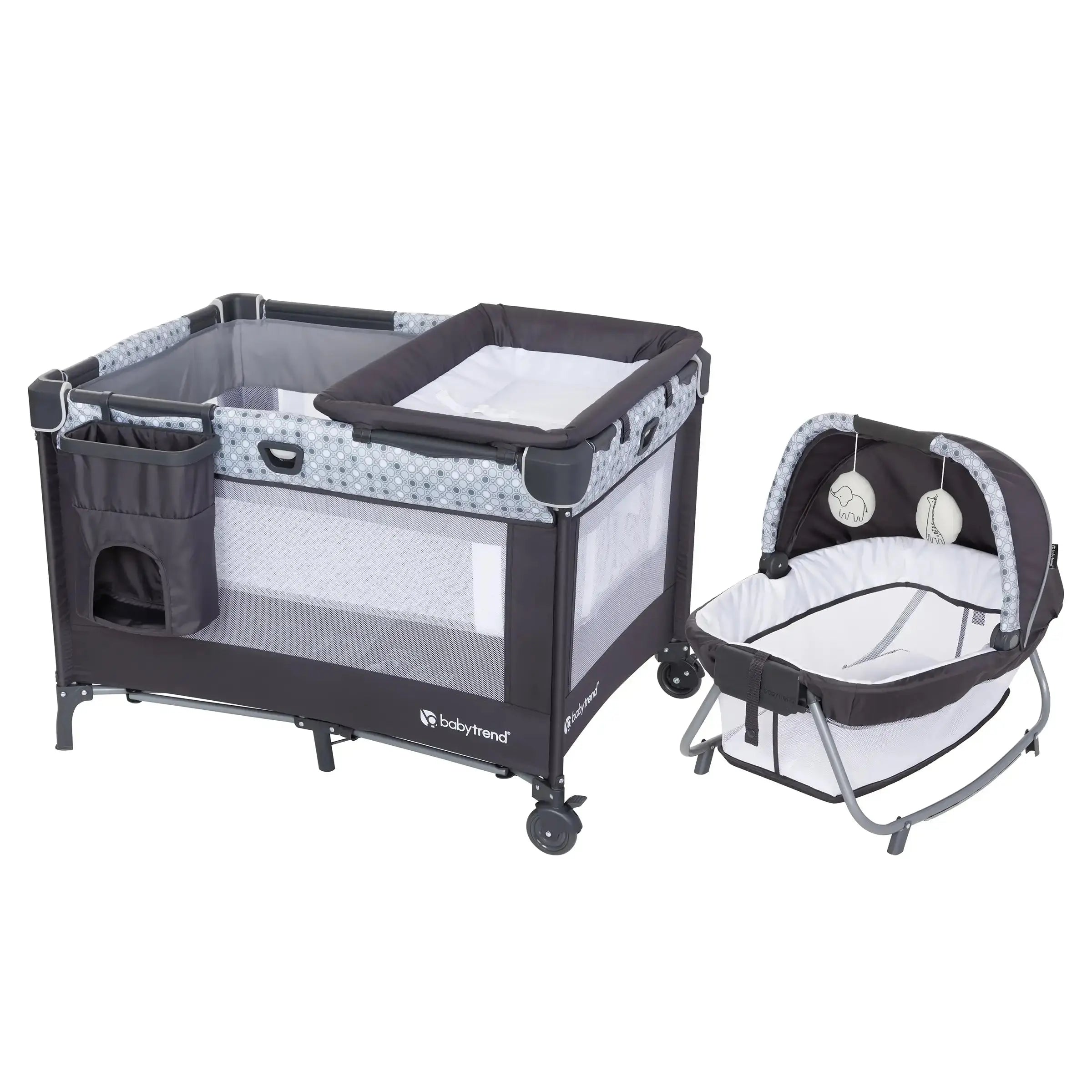 Portable Baby Playard with Rocking Cradle - Lightweight Nursery Den Playpen for Newborns & Toddlers - Perfect for Home, Travel & Daycare Use