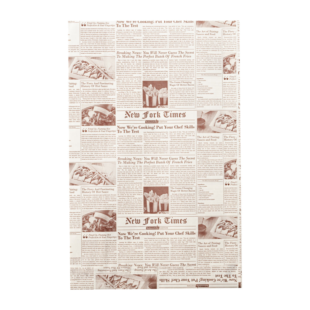 Eco-Friendly Sepia Newsprint French Fry & Snack Bags - 7x3x11 Inches, 100 Count Bulk Pack - Perfect for Food Trucks, Movie Nights & Party Snacks