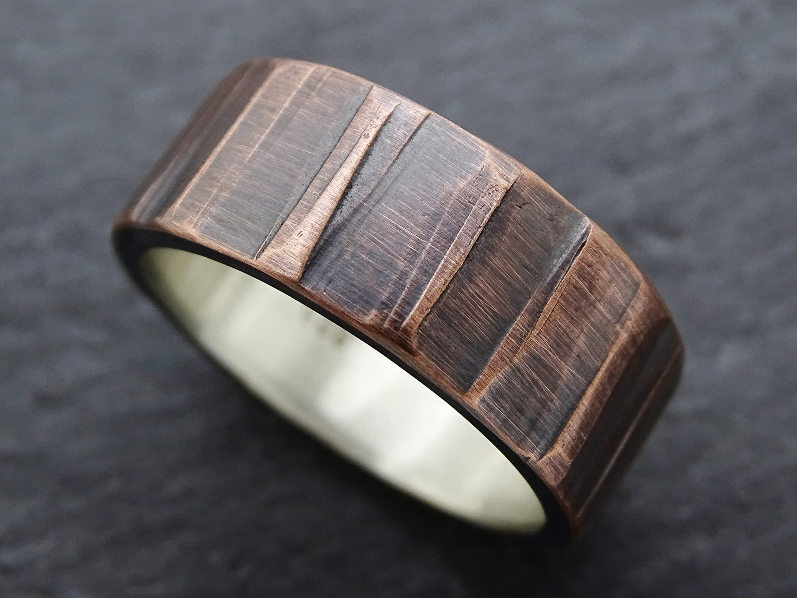 Men's Copper Wedding Ring - Rustic Mixed Metal Viking Band, Celtic Design Unique Anniversary Gift for Him - Perfect for Weddings, Engagements & Special Occasions