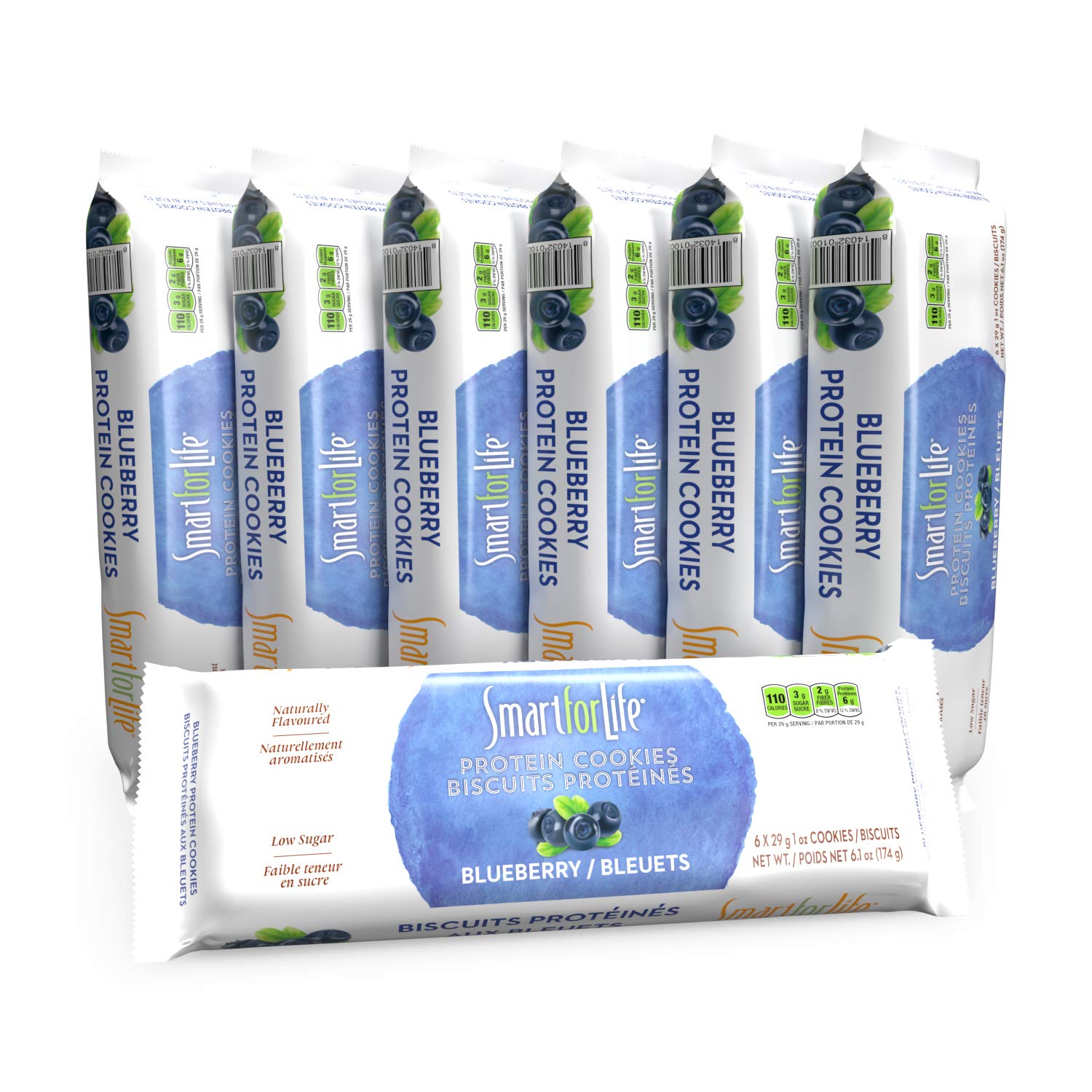 Smart for Life Blueberry High Protein Cookies - 1 Week Supply | Low Carb, High Fiber Meal Replacement Snacks | Keto-Friendly Diet Cookies for Weight Loss | Perfect for On-the-Go Breakfast, Office Snacks & Post-Workout Nutrition