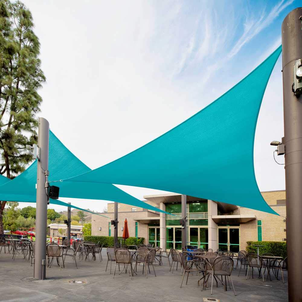 Royal Shade 20' x 24' x 31.2' Right Triangle Sun Shade Sail - UV Block Canopy Mesh, Heavy Duty 200GSM Commercial Standard - Custom Size Turquoise - Perfect for Patio, Pool & Outdoor Spaces
