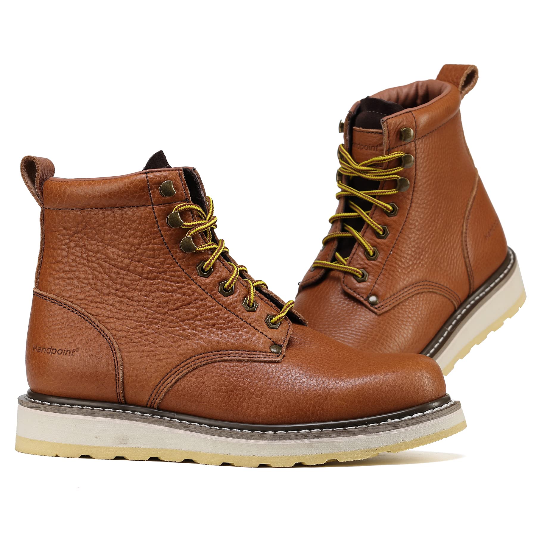 Men's 6-Inch SureTrack Soft Toe Slip-Resistant Work Boots - Brown (84984) | Comfortable & Durable Safety Shoes for Construction, Warehouse & Outdoor Work