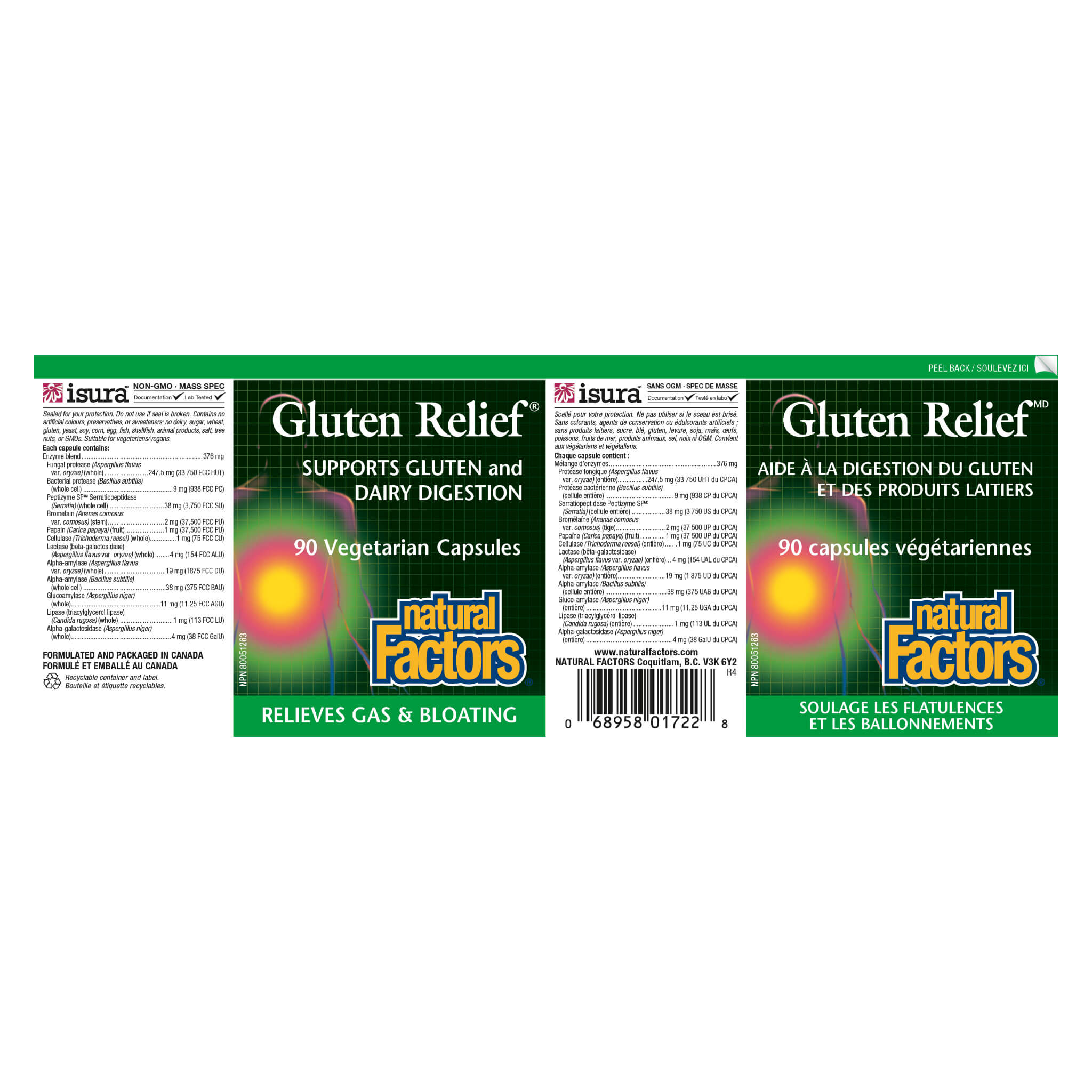 Gluten Relief Supplement - Supports Digestive Comfort & Reduces Bloating - Ideal for Gluten Sensitivity & Celiac Diet