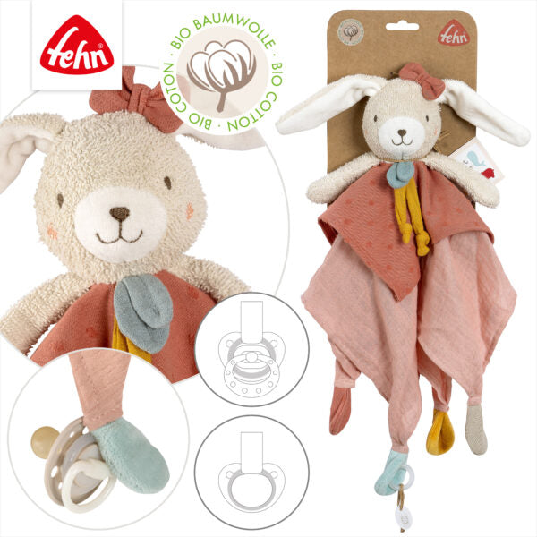 FehnNATUR Soft Plush Sensory Hare Comforter - Soothing Baby Blanket for Calming & Sleep - Perfect for Newborns, Toddlers & Sensory Play