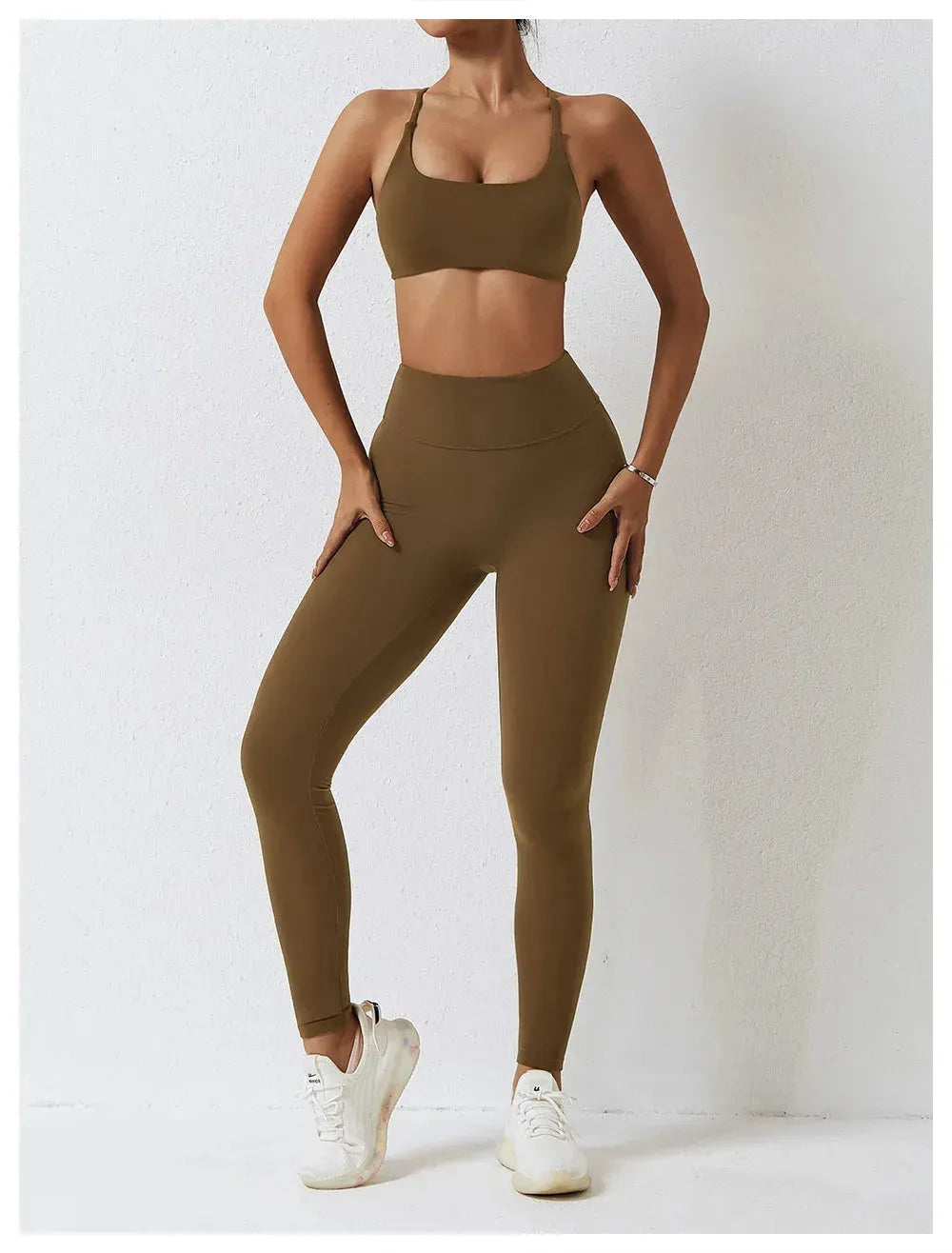 Seamless Yoga Set for Women - 2-Piece High Waist Leggings & Sports Bra Workout Outfit | Gym, Fitness, Yoga & Running Activewear