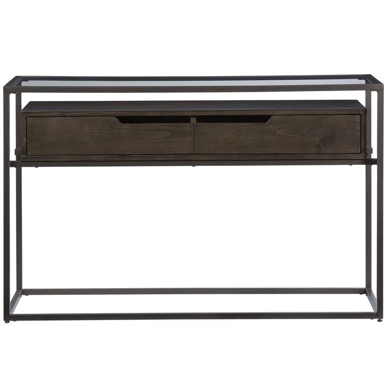 Progressive Presidio Sofa Console Table - Brown Wooden Entryway Furniture for Living Room, Hallway & Office Organization
