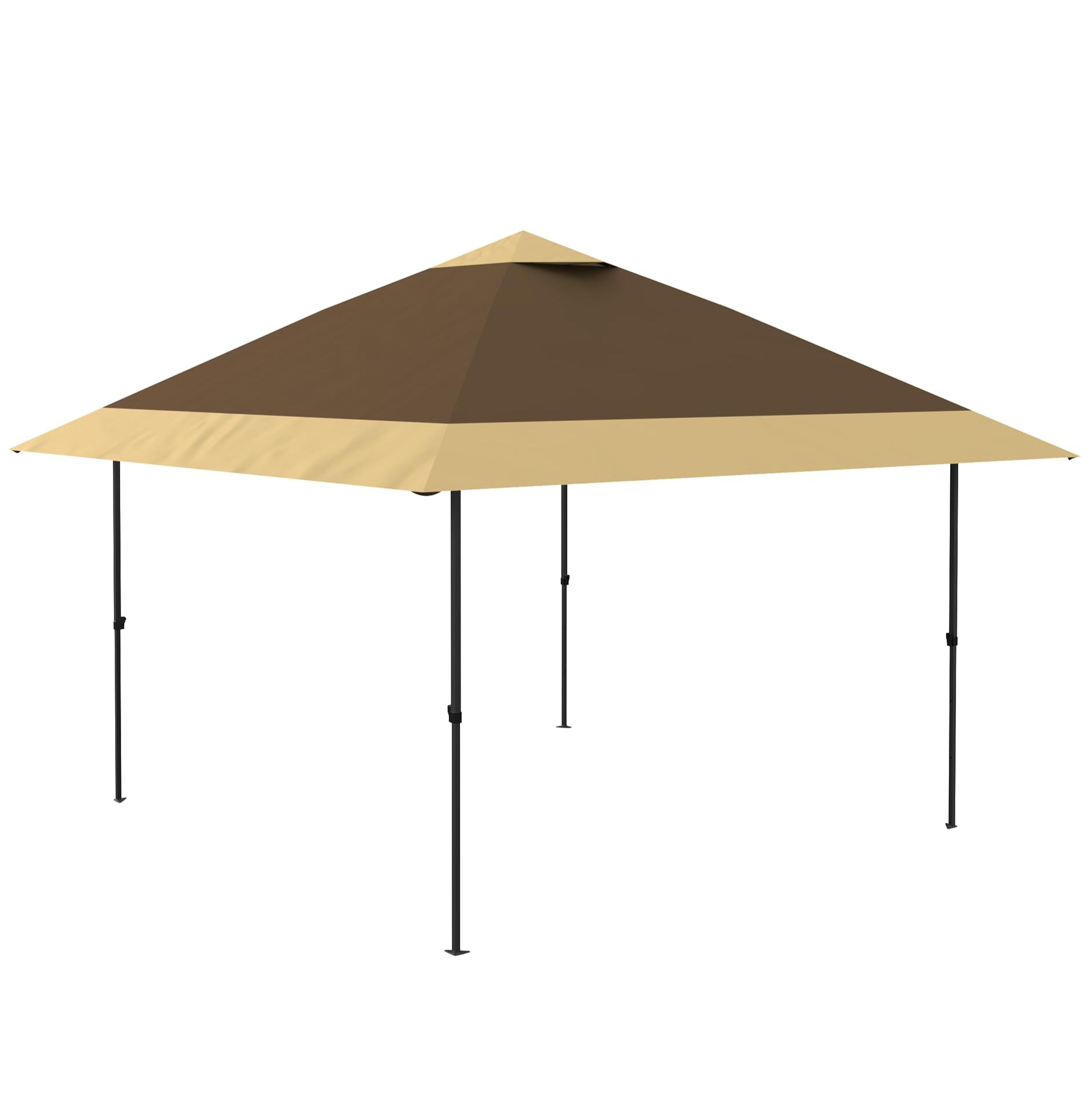 GARVEE 13' x 13' Pop Up Gazebo Tent - Instant Outdoor Canopy with Double Roof in Khaki & Beige - Perfect for Patio, Backyard, Camping & Picnic Shelter