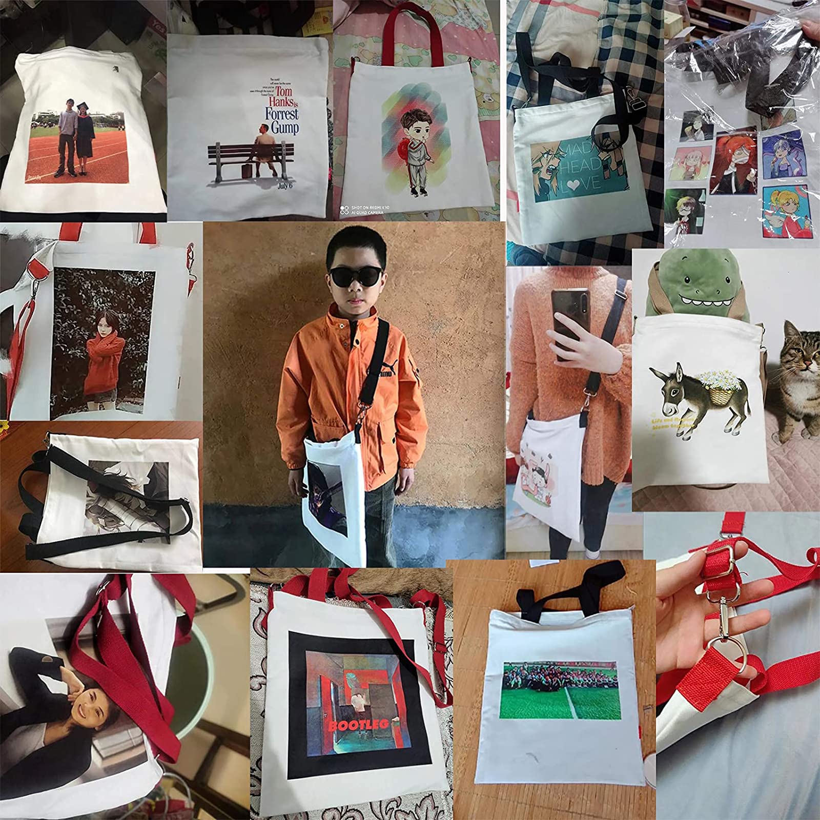 Custom Photo Tote Bag - Personalized Canvas Bag for Daily Use & Gifts