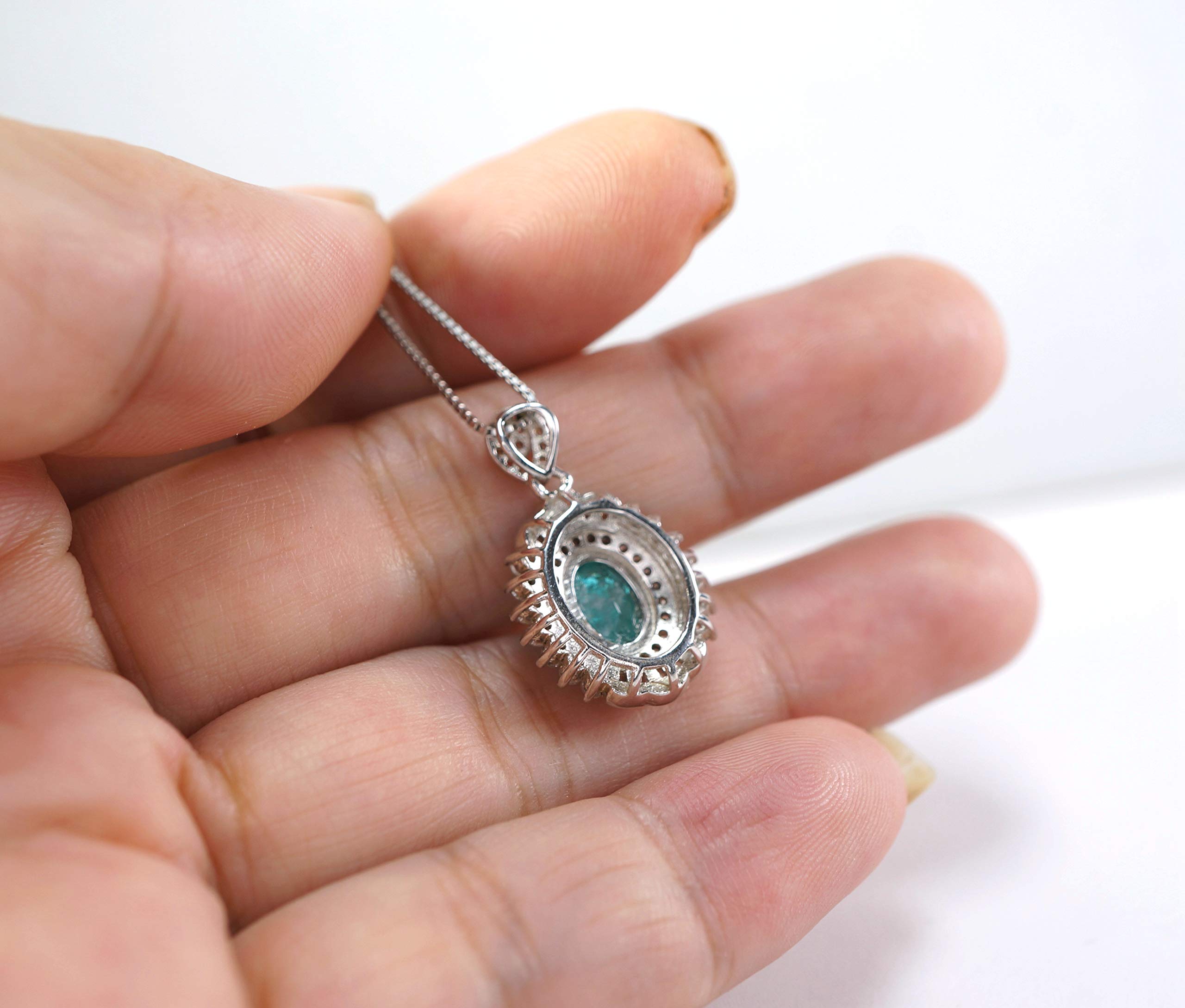Exquisite Tiny Paraiba Necklace - Sterling Silver Blue Tourmaline Pendant Jewelry for Women - Perfect for Weddings, Parties & Everyday Elegance