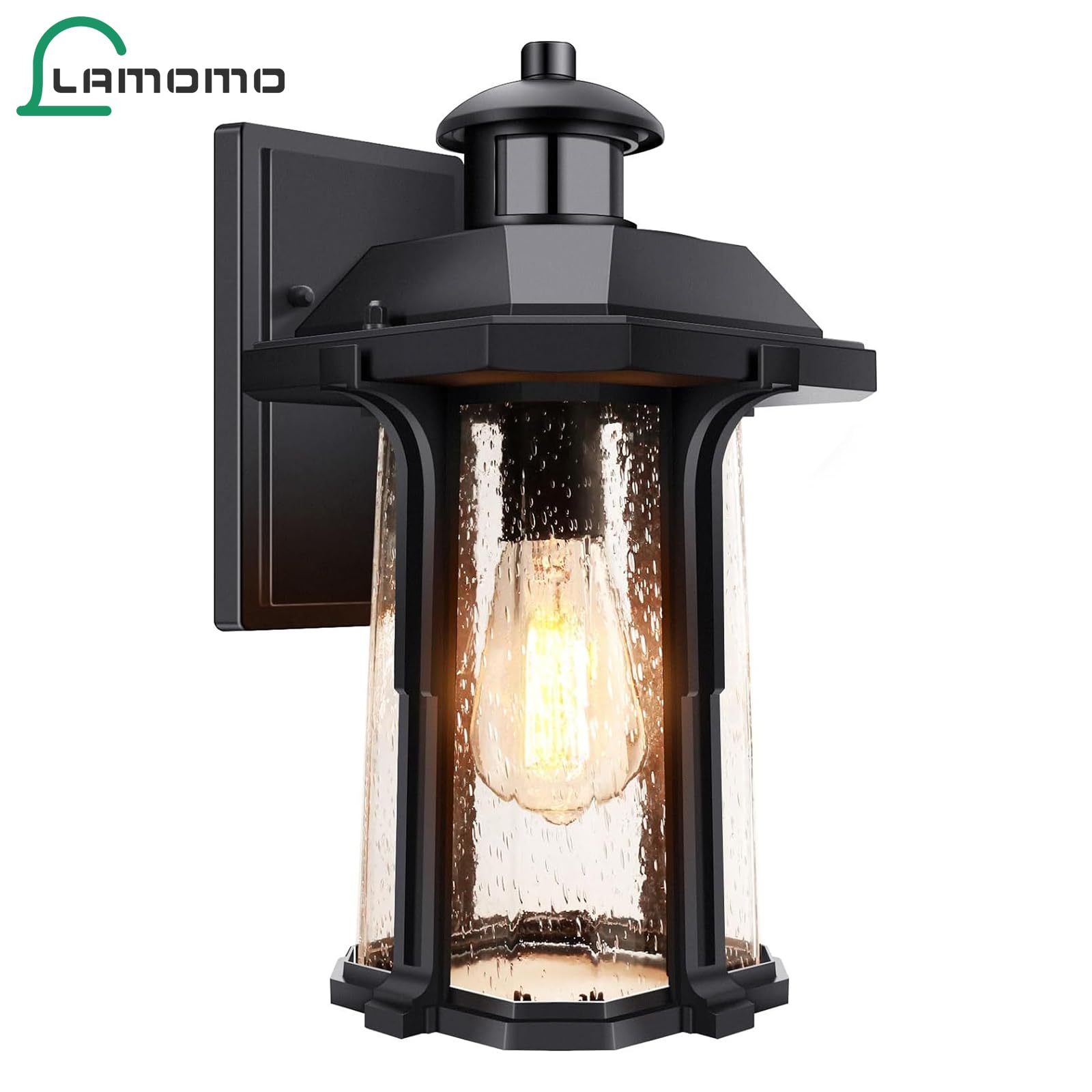 Motion Sensor Outdoor Lights - 3 Lighting Modes, Dusk to Dawn Porch Light with Waterproof Aluminum Fixture for House, Garage & Exterior Walls | Large Size Motion-Activated Anti-Rust Security Lighting | Perfect for Driveways, Pathways & Backyard Safety