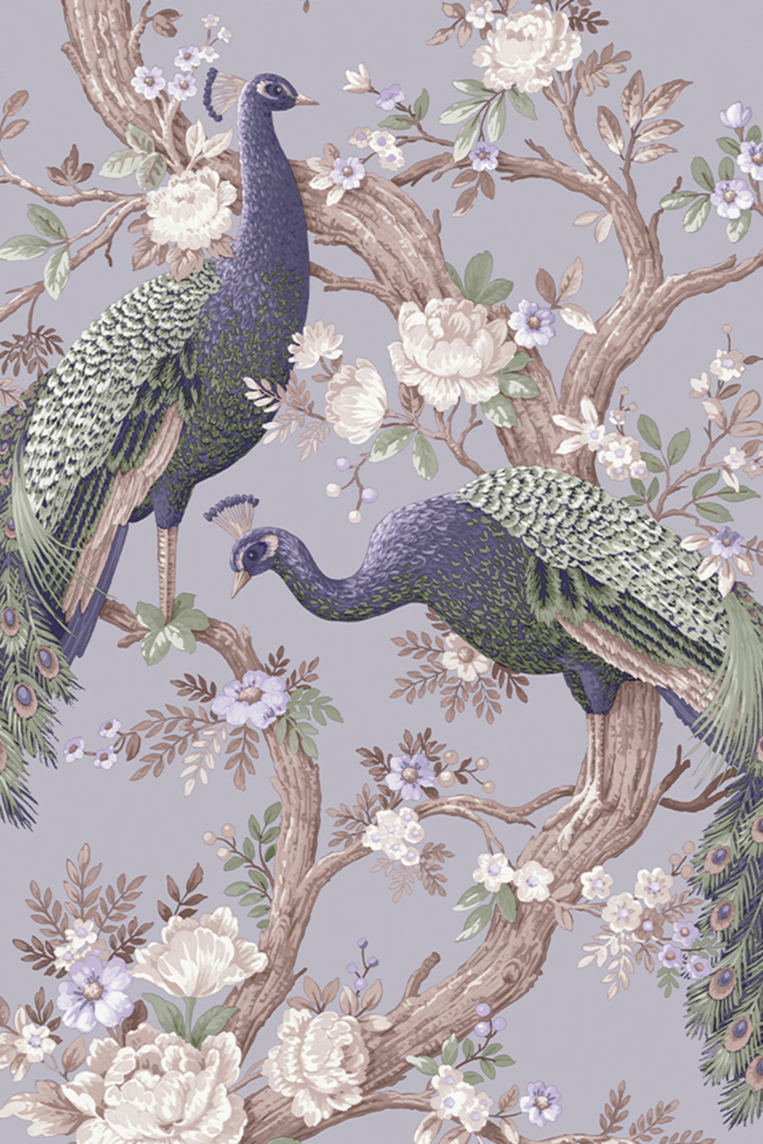 Belvedere Pale Iris Laura Ashley Wallpaper - Floral Vintage Peel & Stick Wallpaper for Bedroom, Living Room, Bathroom Decor