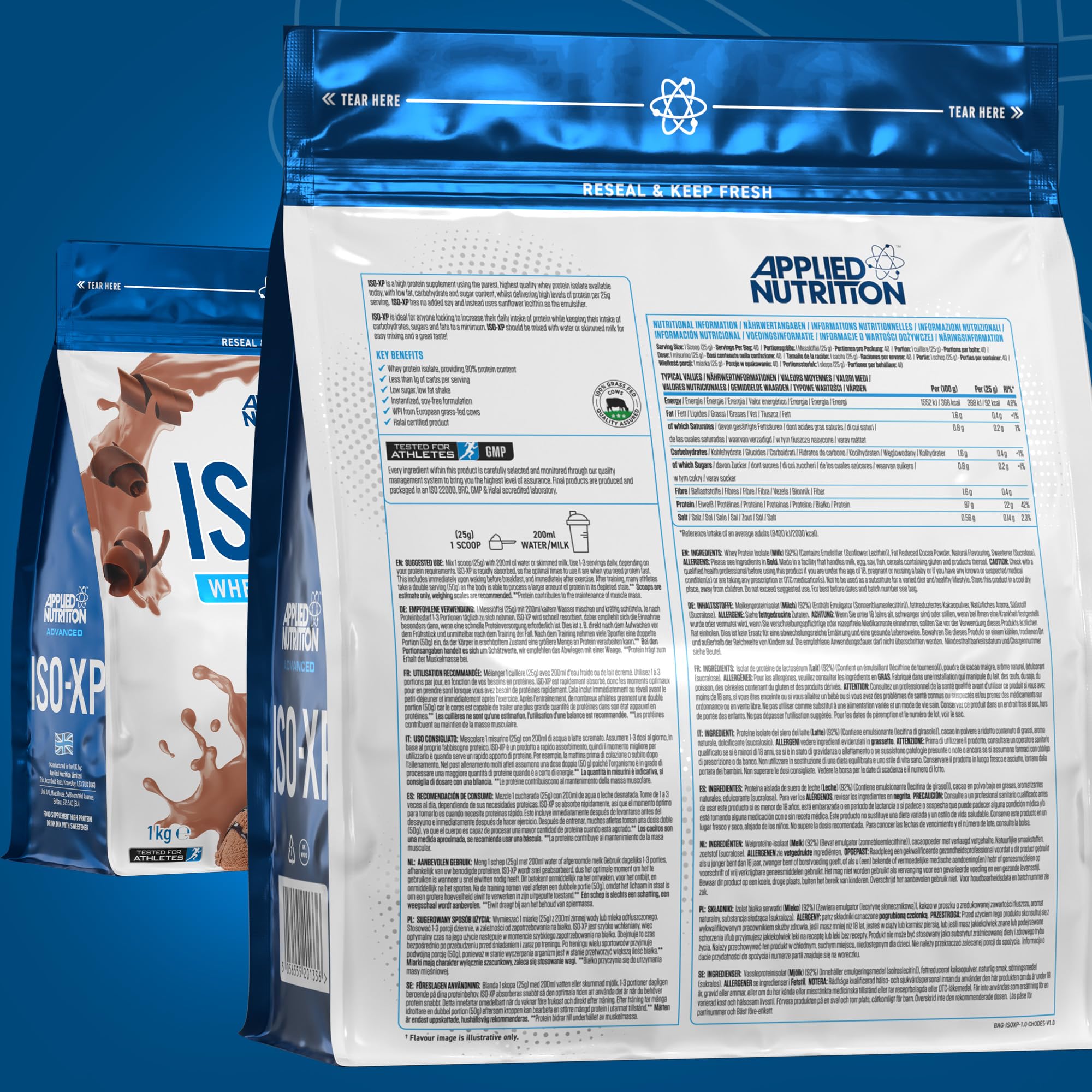 Applied Nutrition ISO XP 1kg Whey Protein Powder - Premium Muscle Recovery & Growth Supplement for Athletes & Bodybuilders | Post-Workout & Gym Nutrition