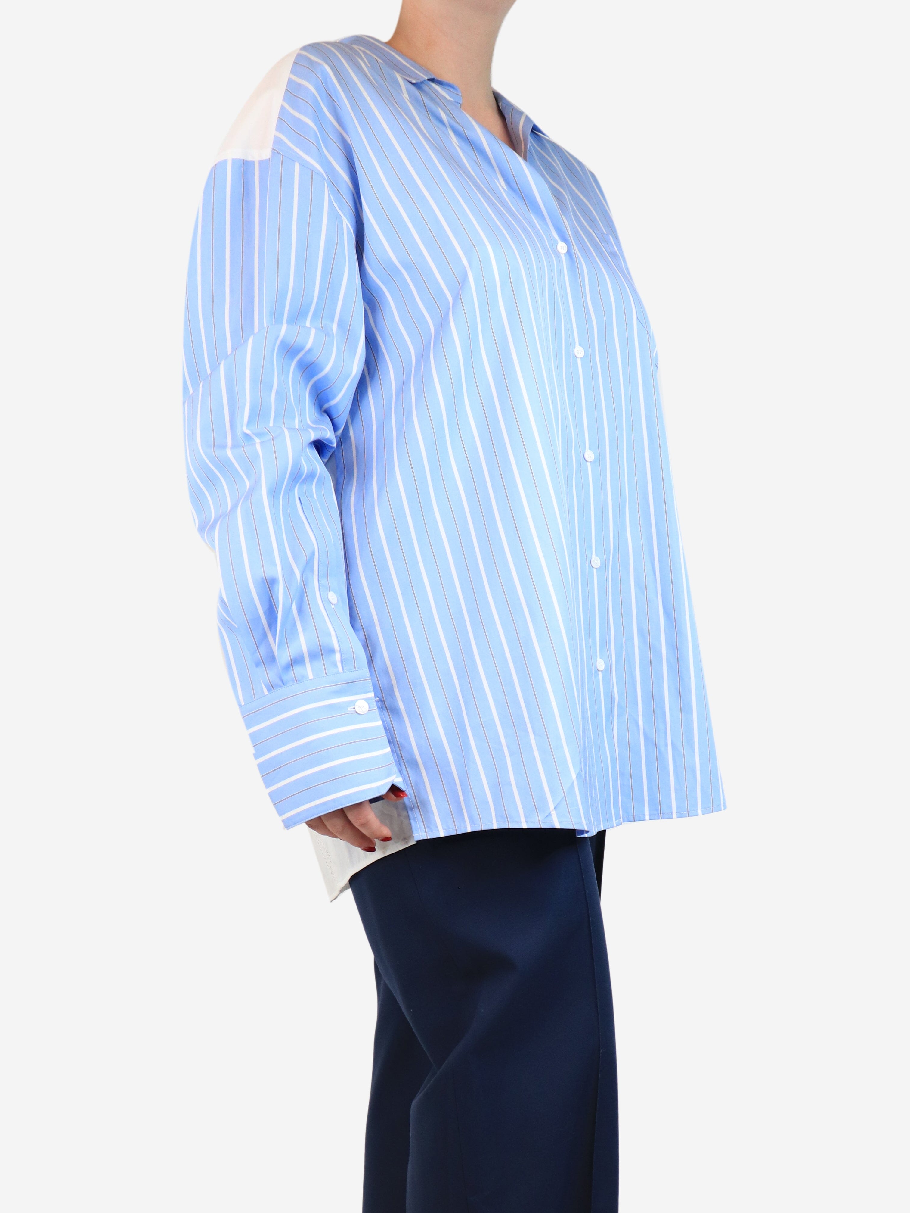 Blue Nadar Striped Shirt for Men - Casual Button Down Long Sleeve Top for Office, Date Night & Everyday Wear