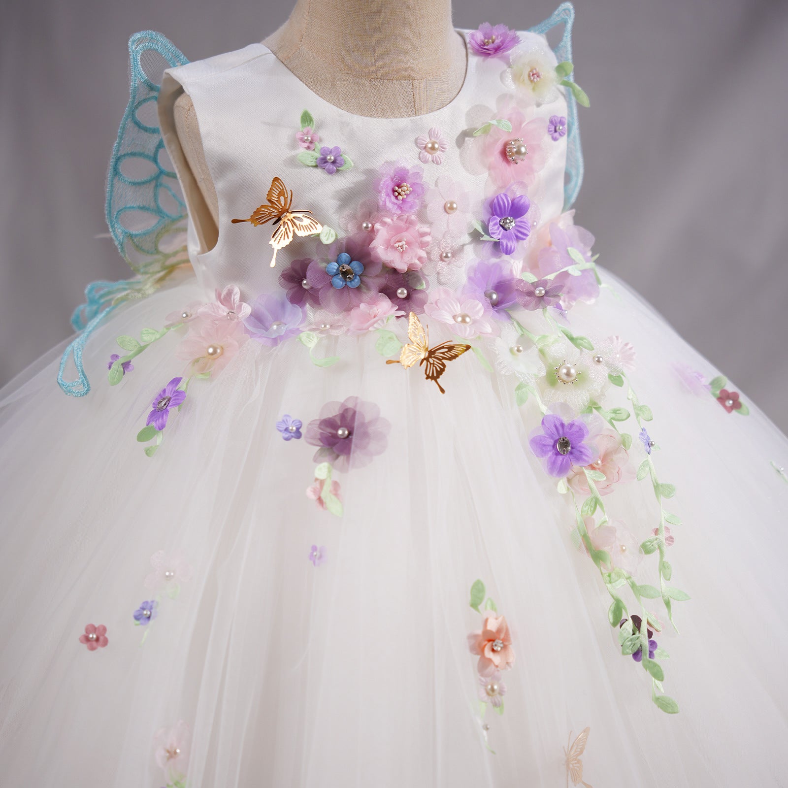 **Elegant Flower Girl Dresses for Kids – Princess Pageant Gown with Floral Design – Perfect for Weddings, Parties & Special Occasions**