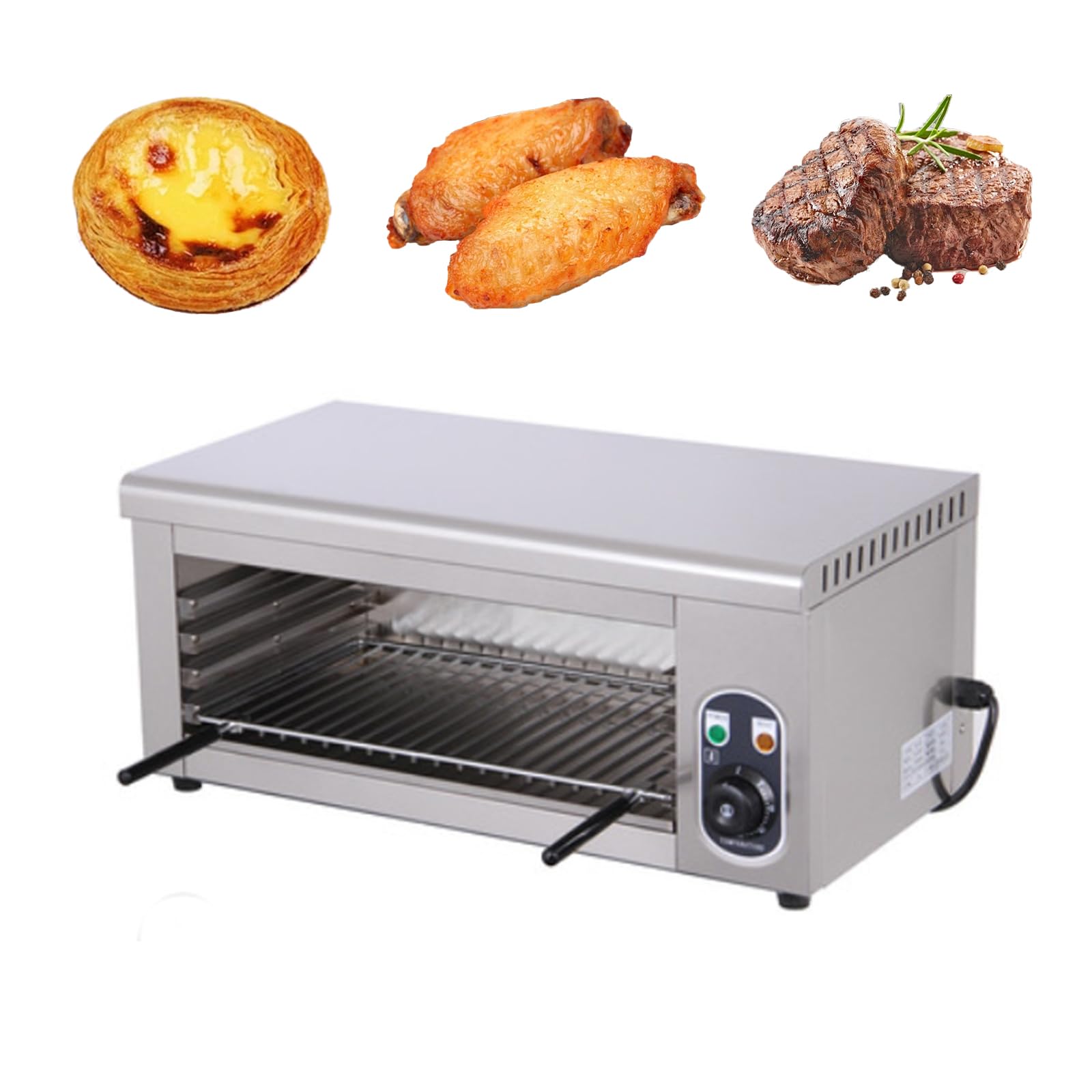 2000W Electric Cheese Melter & Steak Broiler - 110V Commercial Stainless Steel Countertop Grill for Melting Cheese, Toasting Sandwiches & Grilling Steaks | Perfect for Restaurants, Diners & Home Kitchens