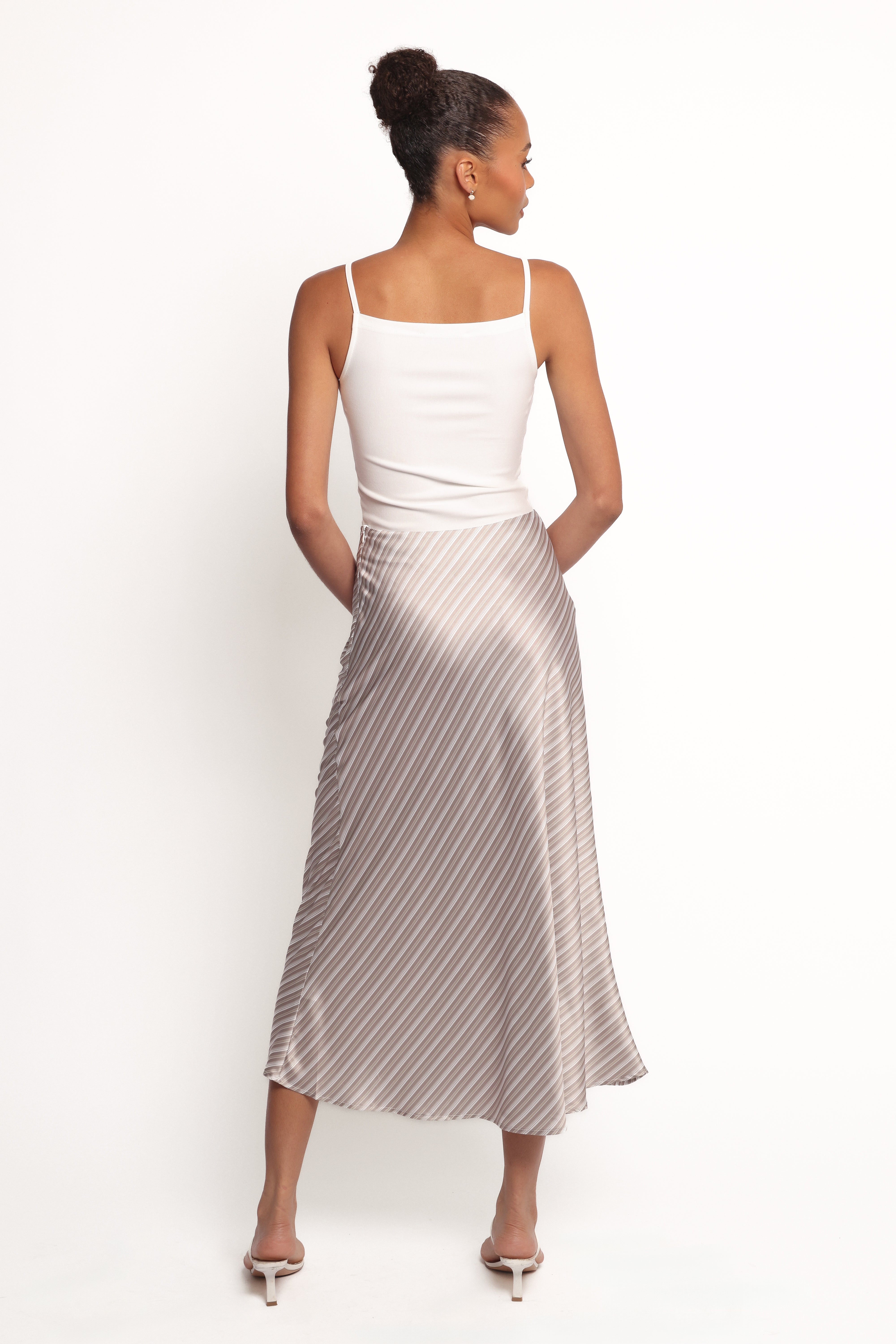 Corrina Midi Skirt for Women - Flowy A-Line Striped Skirt with Pockets | Casual Summer Skirt for Work, Date Night & Vacation Outfits