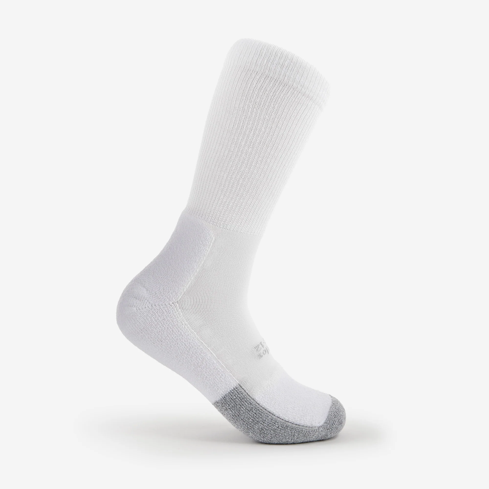 Thorlo Unisex Tennis Light Cushion Crew Socks - White - Breathable Athletic Socks for Men & Women - Perfect for Tennis, Running & Gym Workouts