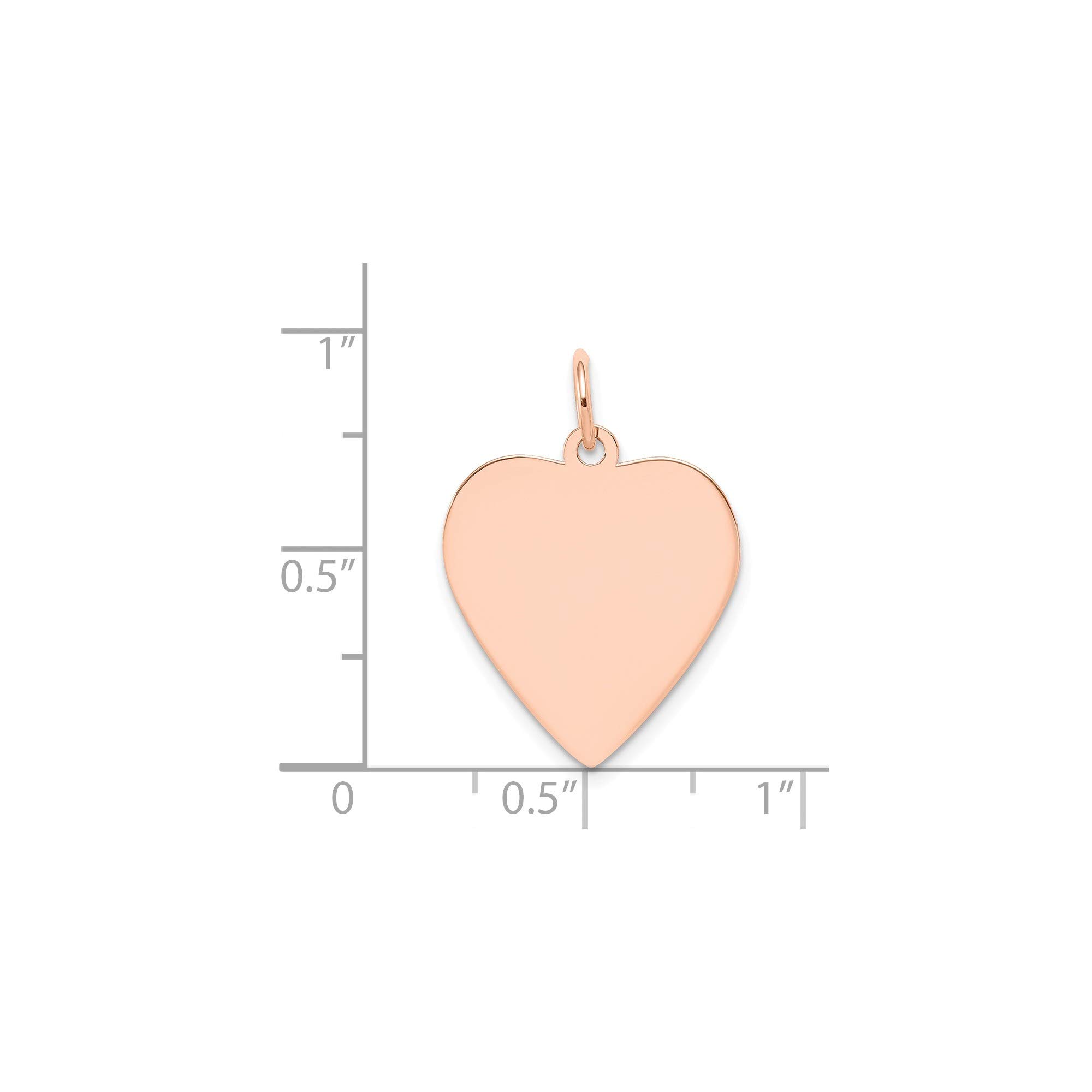 14k Rose Gold Engravable Heart Disc Charm - .013 Gauge Plain Jewelry for Necklace, Bracelet & DIY Crafting - Perfect for Gifts, Engraving & Personalization
