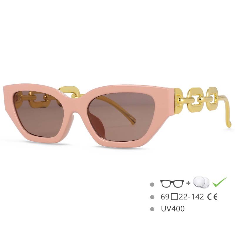 CCspace Women's Full Rim Oversized Cat Eye Glasses - Stylish PC Resin Frame with Chain Legs (Model 53235) | Perfect for Reading, Fashion Accessory, and Everyday Wear