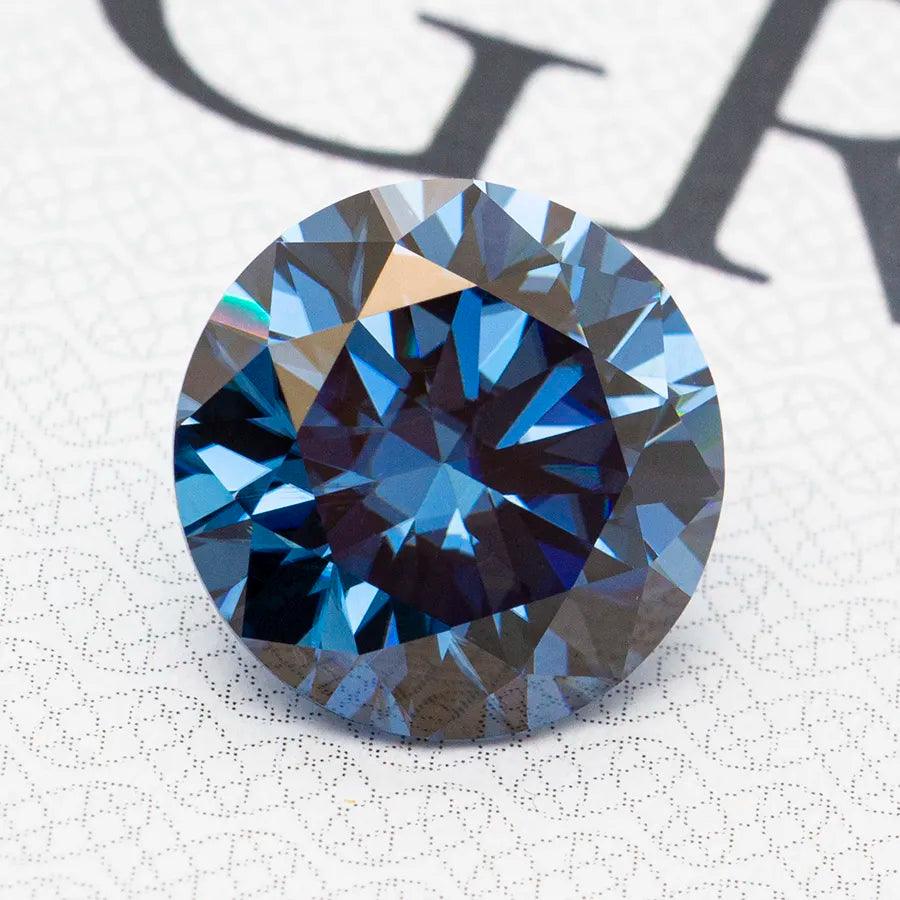 Loose Moissanite Stones - Pink, Black, Green, Blue, Yellow, Purple, Gray, Red | Round Cut GRA Certified Diamonds & Gemstones for Jewelry Making, Engagement Rings & Wedding Bands