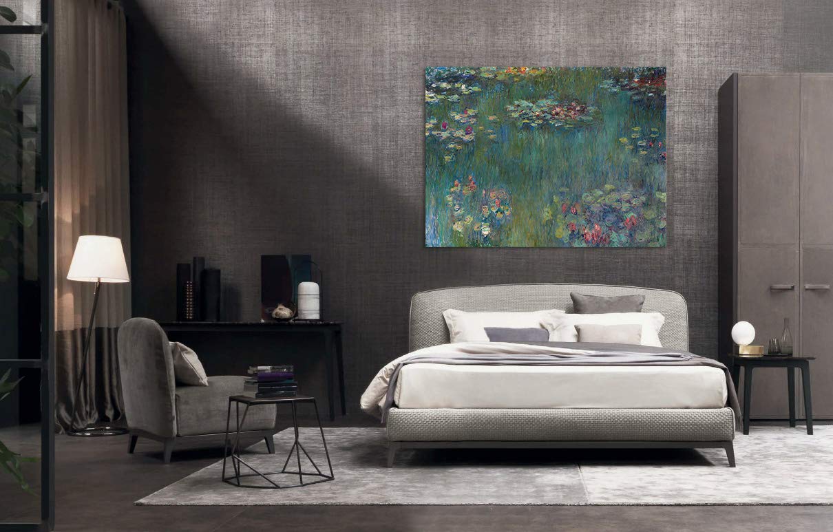 Claude Monet Water Lilies Canvas Wall Art - Large Framed Oil Painting Print, Impressionist Masterpiece for Living Room & Bedroom Decor - Ready to Hang Home Office Wall Decor
