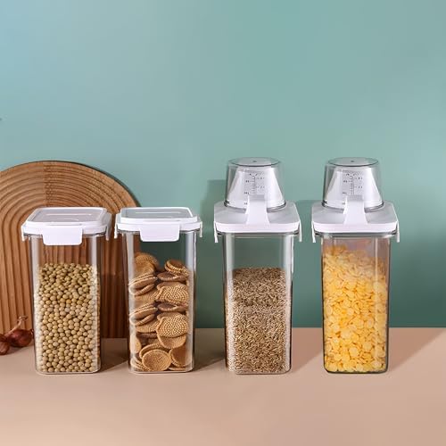 BPA-Free Cereal Storage Containers with Lids - 8-Piece Pantry Organization Set for Cereal, Snacks & Meal Prep | Reusable Food Dispensers for Kitchen & Pantry Organization