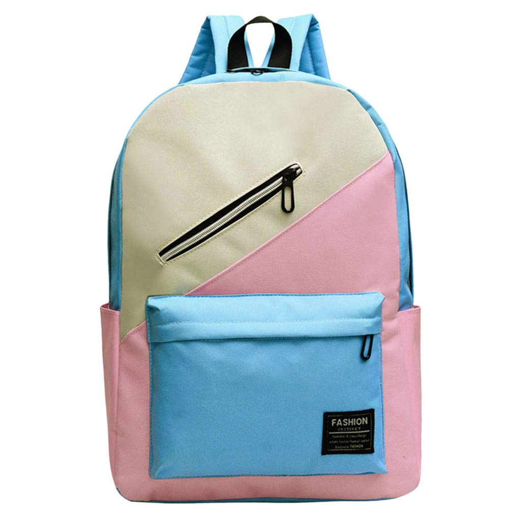 Stylish Couple Backpacks - Waterproof Nylon School & Travel Backpack with Color Block Design - Perfect for College, Hiking, and Daily Commute