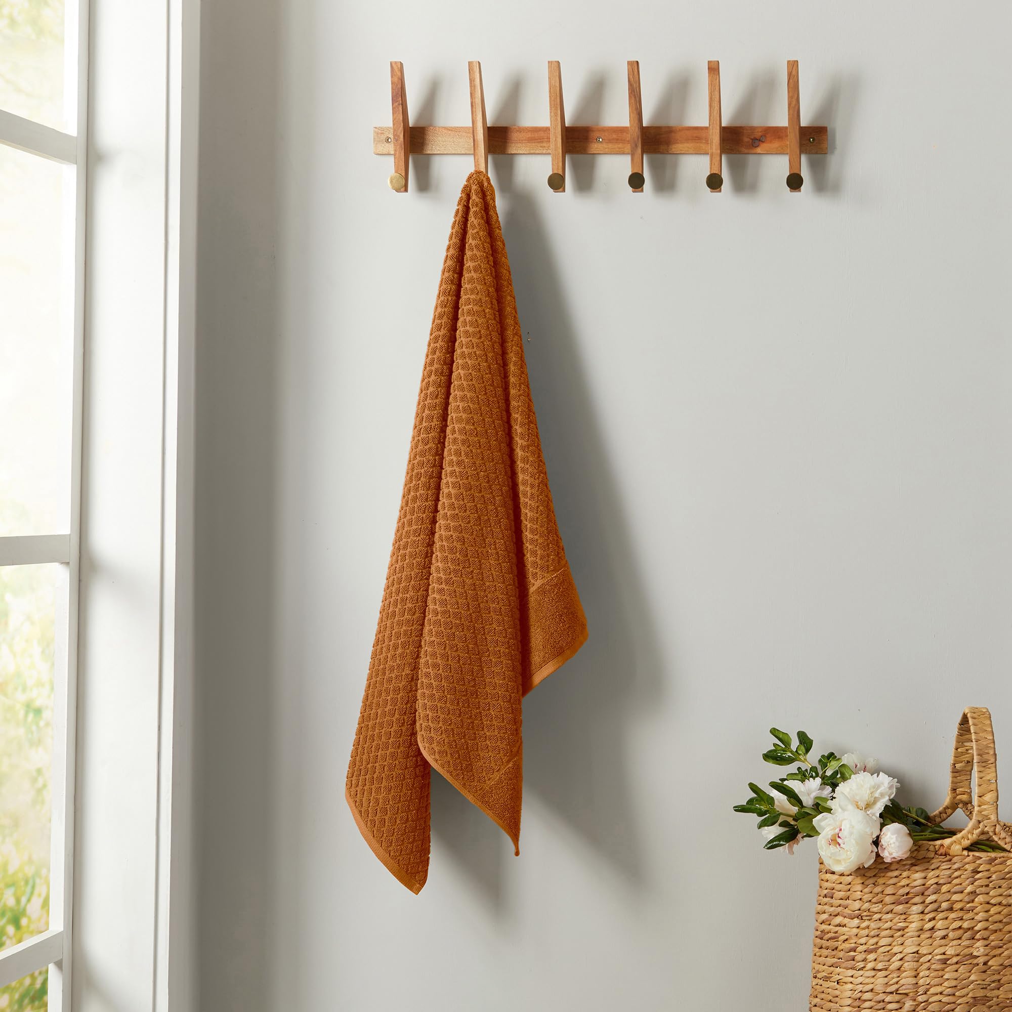 Premium Copper Bath Towels Set of 4 - 100% Cotton 54x27 Inches, Ultra Absorbent & Quick-Dry Bathroom Towels for Spa, Gym, and Beach Use (Copper Color)