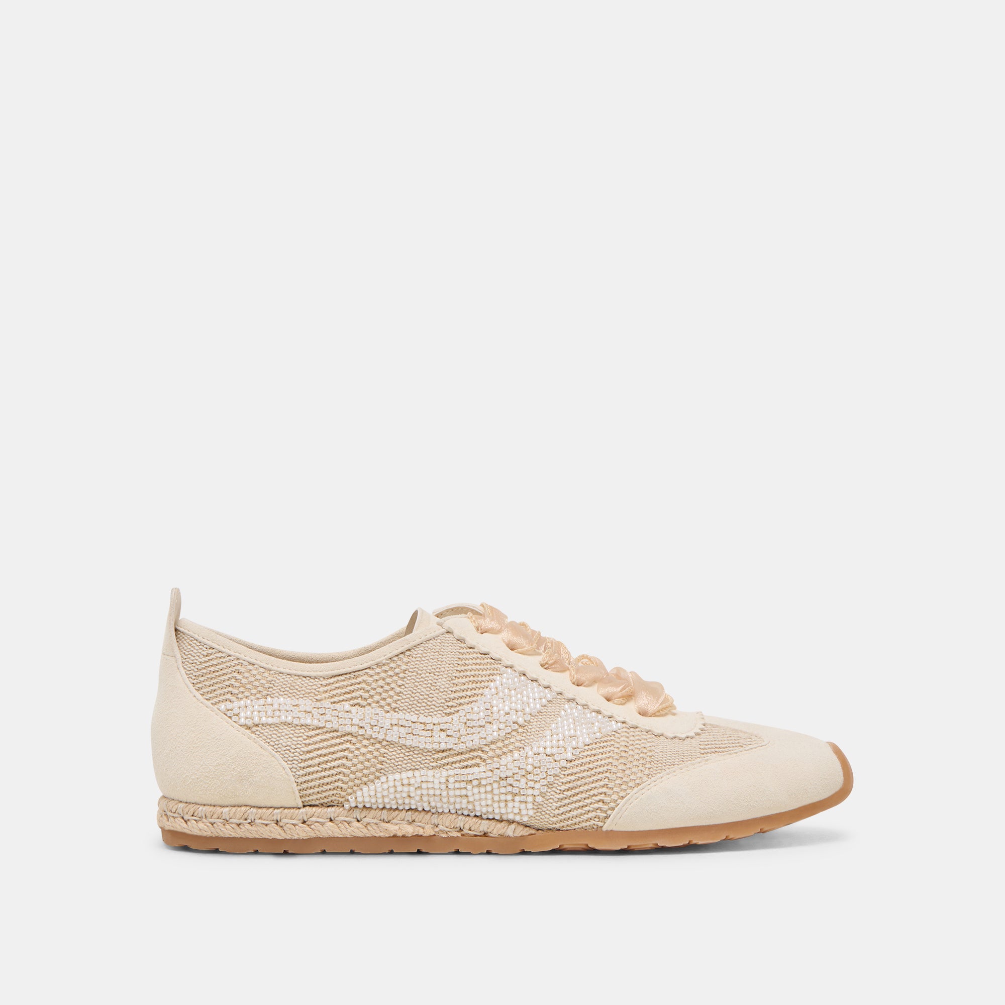 **Dream Bead Sneakers - Natural Multi Burlap Women's Casual Shoes for Walking, Running & Outdoor Activities**