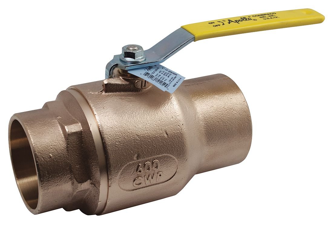 APOLLO LF 1-1/2 Inch Bronze Ball Valve Sweat Connection 70LF24701 - Perfect for Plumbing, HVAC, and Water Supply Systems